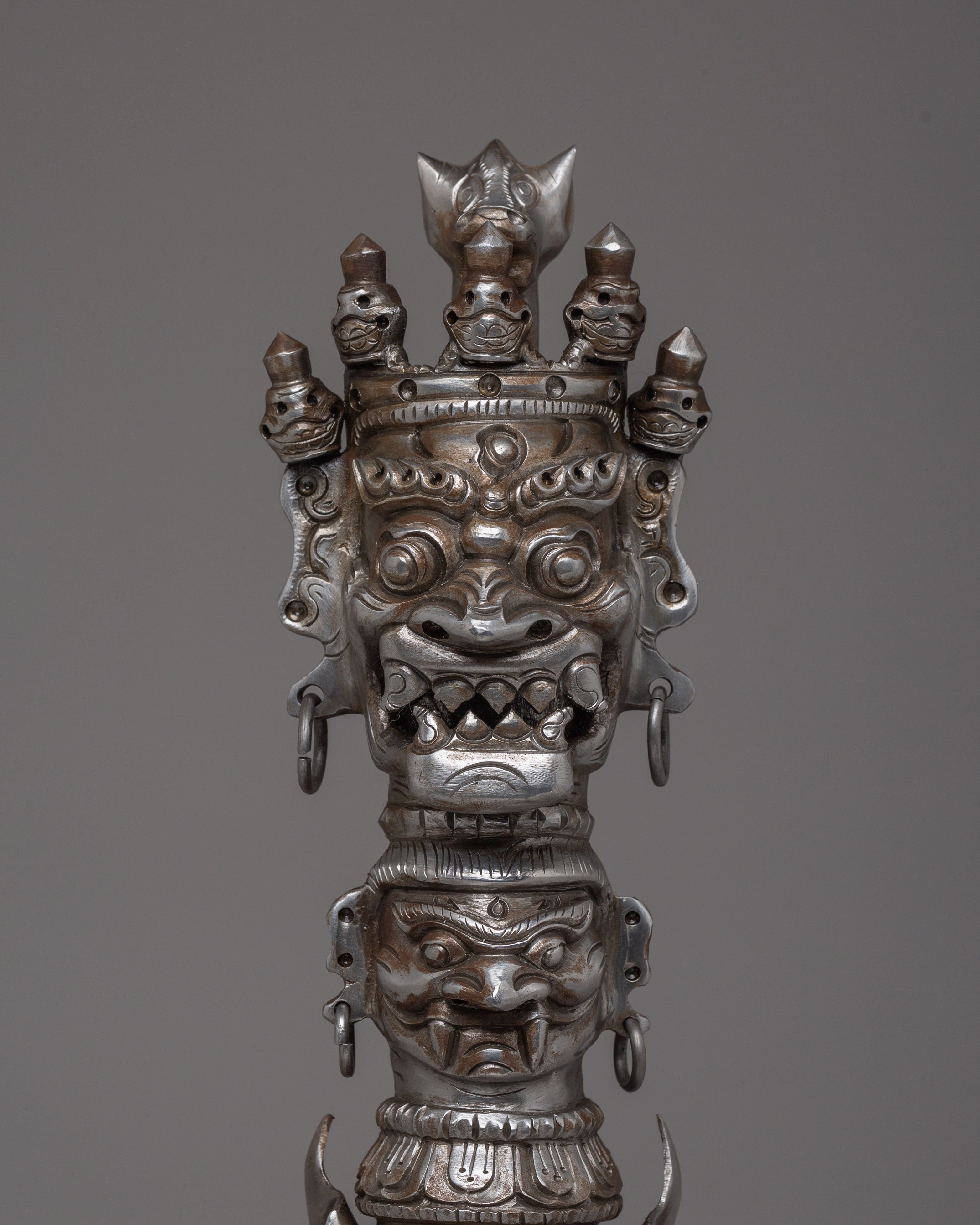 Handcrafted Iron Ritual Phurba | Tibetan Ceremonial Dagger for Protection