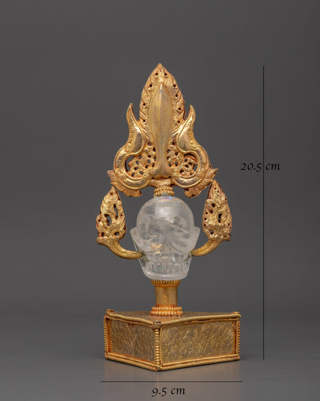 Skull Head Decor Item | Crystal, Copper & Gold Plated Unique Artwork