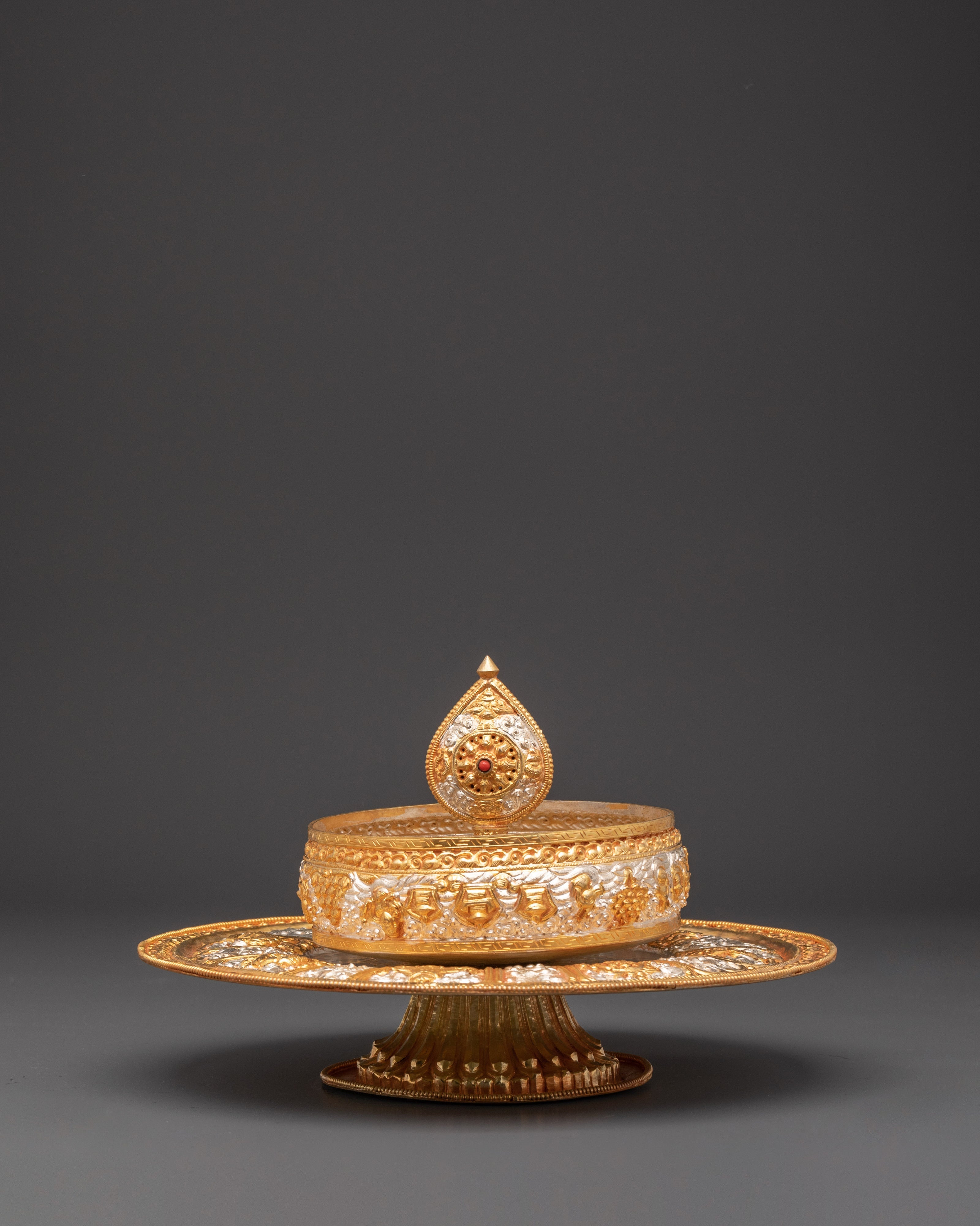 Exquisite Handcrafted Mandala Sculpture | Spiritual Gold & Silver Plated Decor