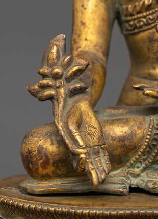 Medicine Buddha Sculpture | Gold Plating Healing Buddha