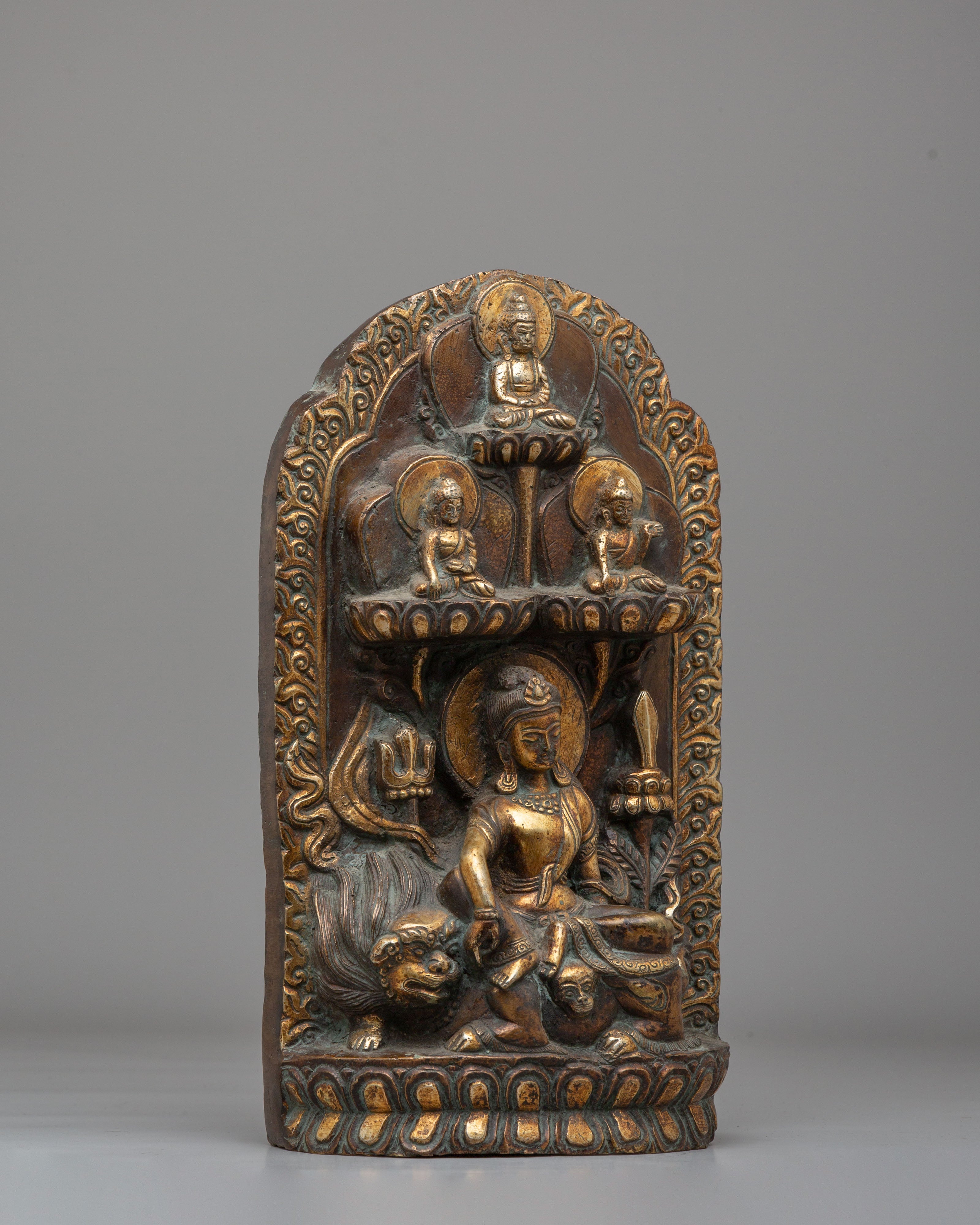 Tibetan Simhanada Lokeshvara Sculpture | Sacred Buddhist Statue