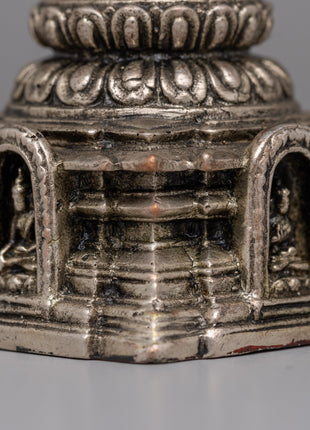 Decorative Copper  Chaitya Stupa | Symbol of Compassion and Enlightenment in Tibetan Art