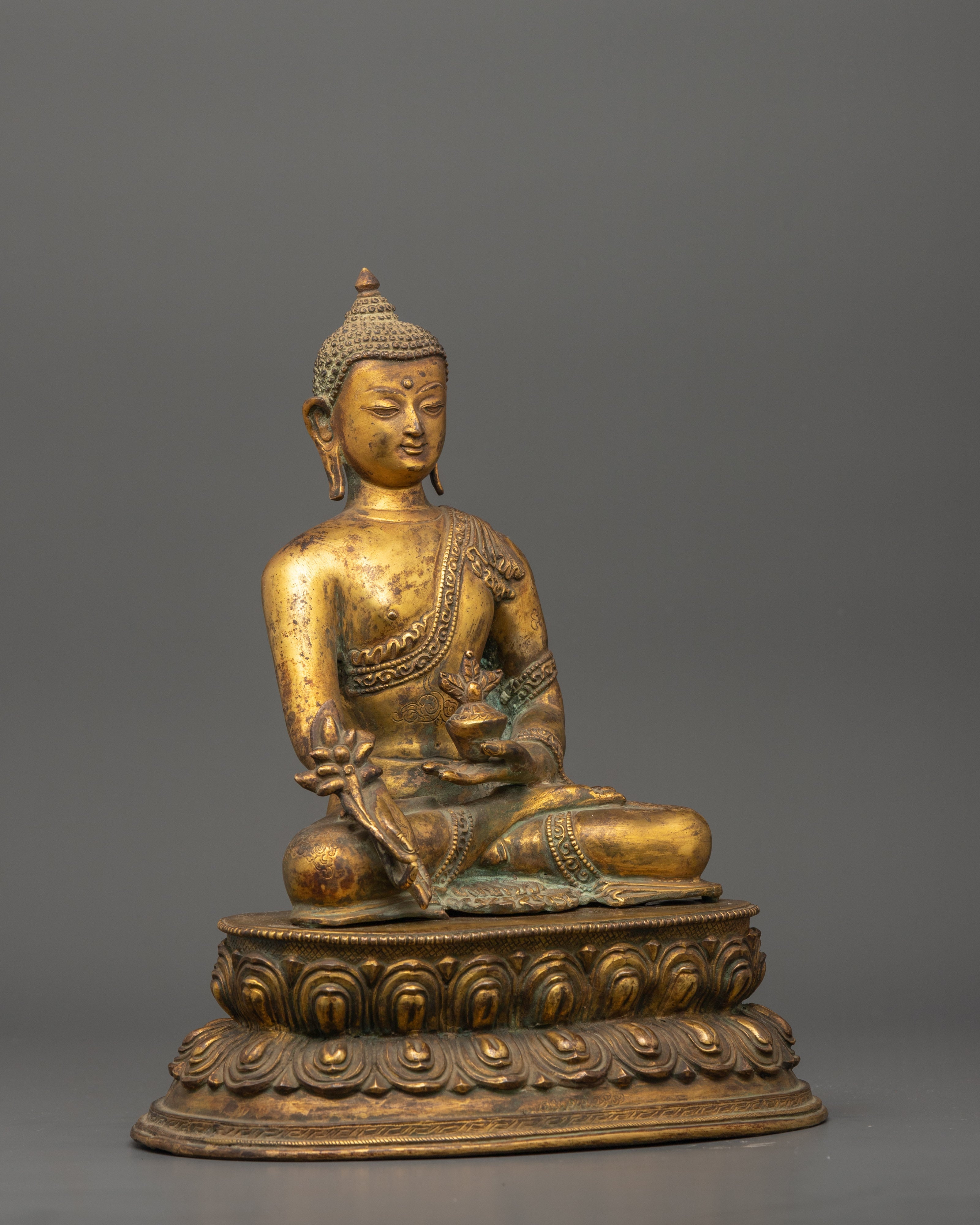 Medicine Buddha Sculpture | Gold Plating Healing Buddha