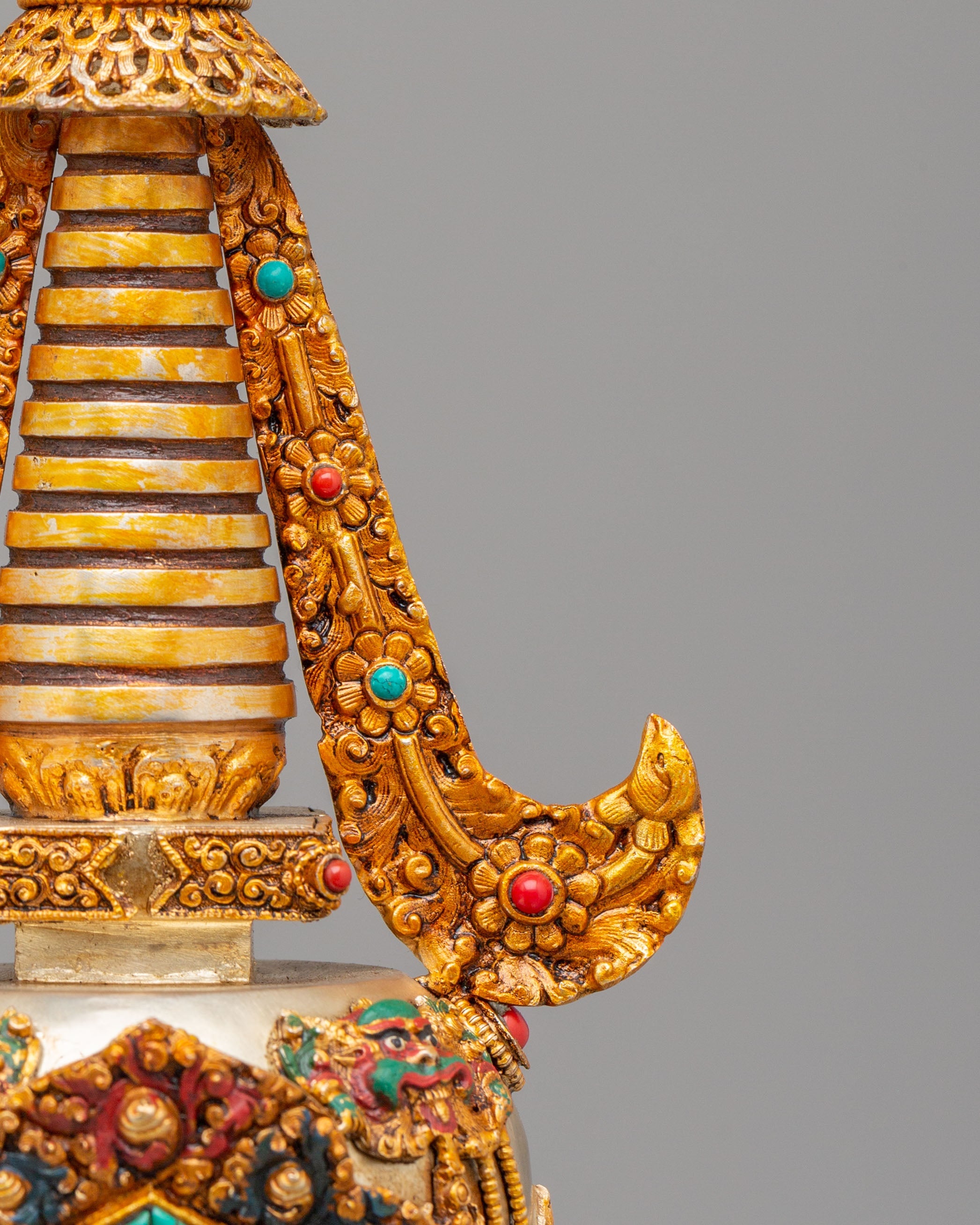 Traditional Enlightenment Chorten | Handcrafted Tibetan Stupa for Altar Decor