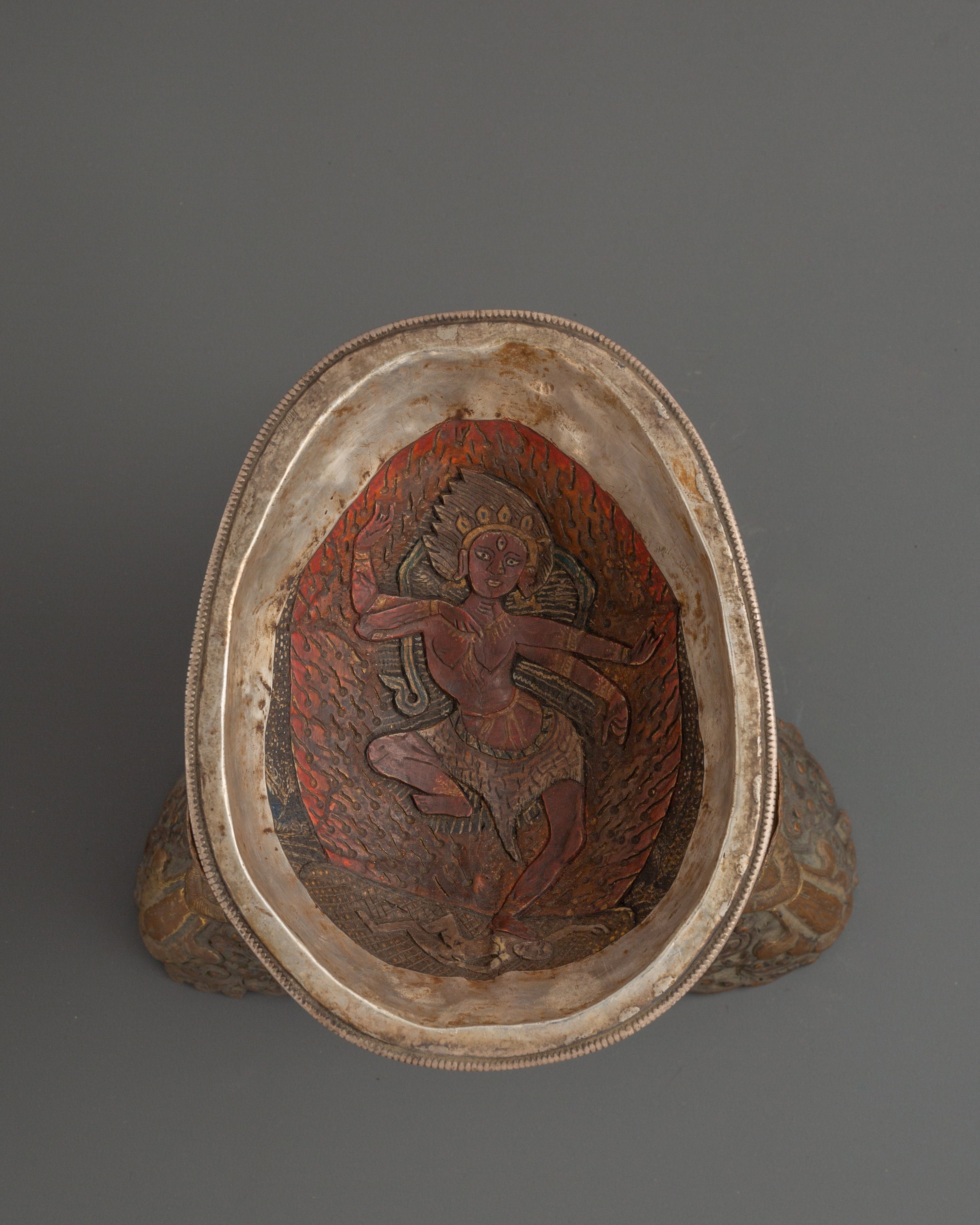 Ethically Sourced Buffalo Bone Kapala Skull Cup | Tibetan Ritual Vessel for Meditation
