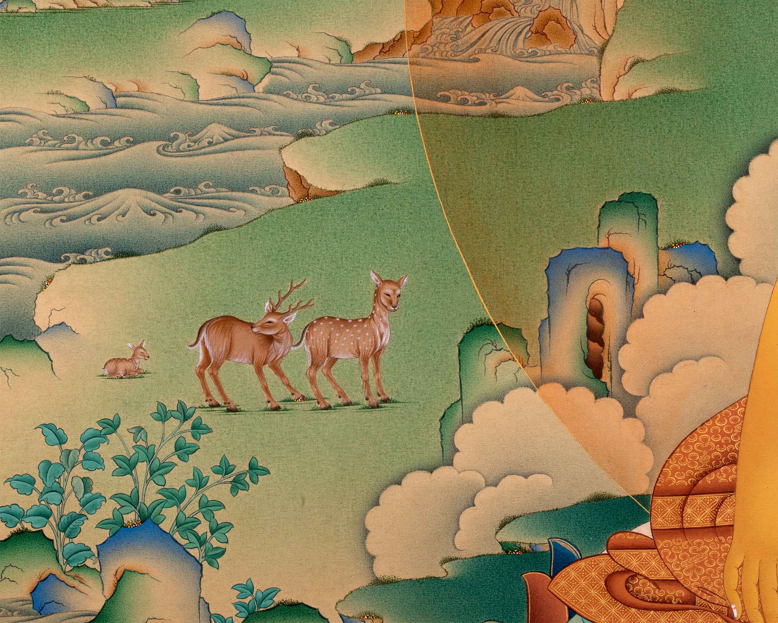 Exquisite Shakyamuni Buddha Thangka Print | Timeless Buddha Canvas For Wall Hanging | Gift Ideas