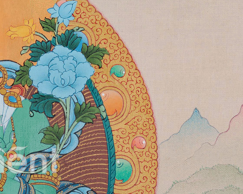 Goddess Green Tara Thangka | Artwork for Spiritual Connection | Wall Decors