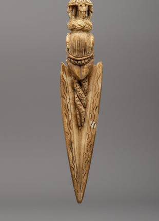 Handcarved Nine Face Phurba | A Sacred Tibetan Buffalo Bone Ritual Dagger