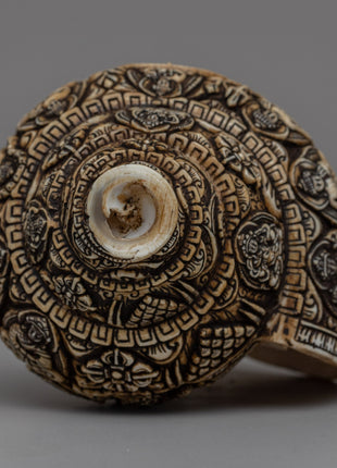 Handcrafted Traditional Tibetan Conch Shell | Sacred Buddhist Sankha