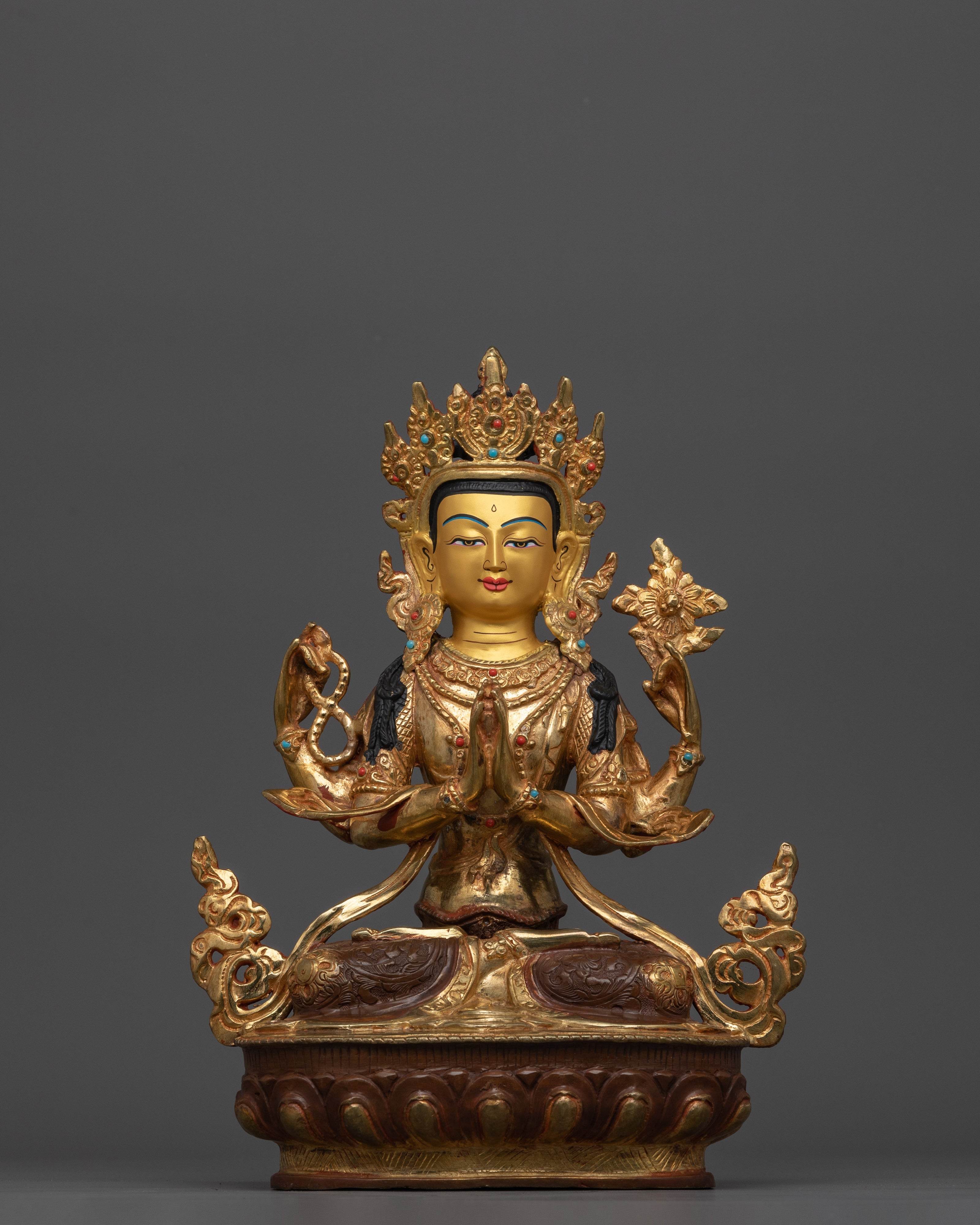 Enlightened Compassionate Deity Avalokiteshvara Statue | Chenresig Buddhism Idol