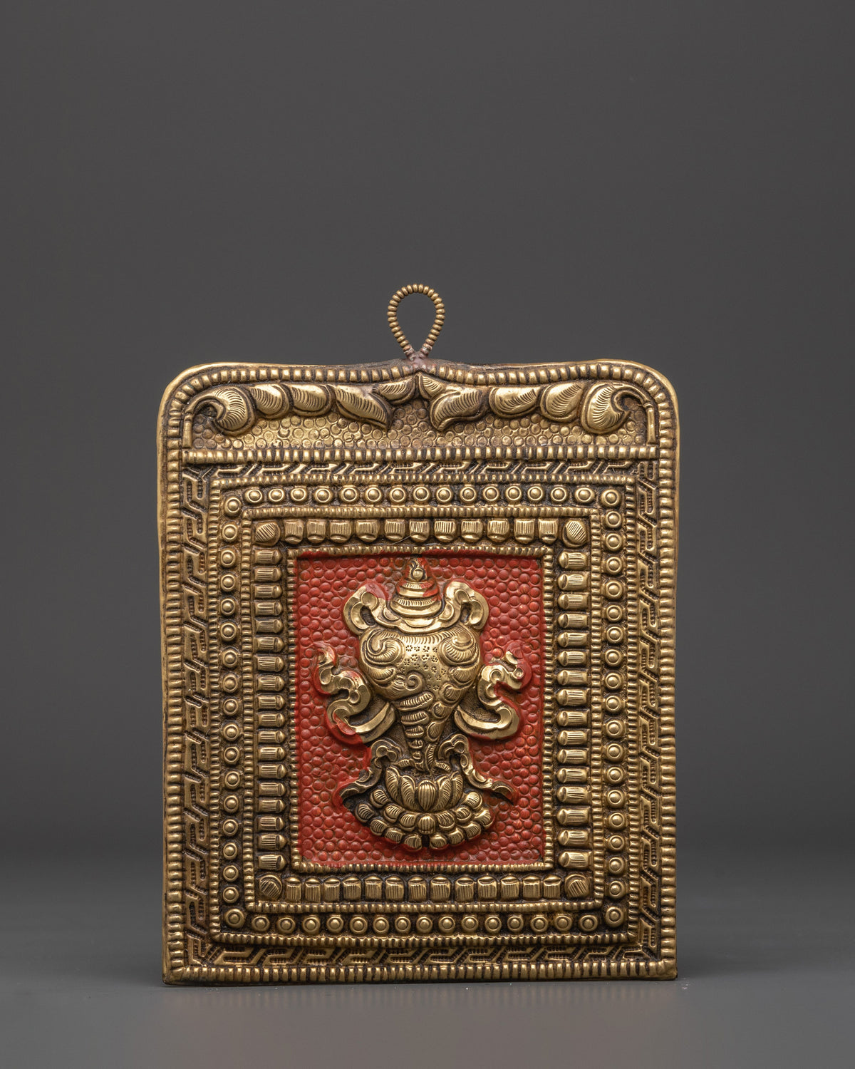Tibetan Ashtamangala Wall Hanging | Brass Eight Auspicious Symbols Buddhist Decor
