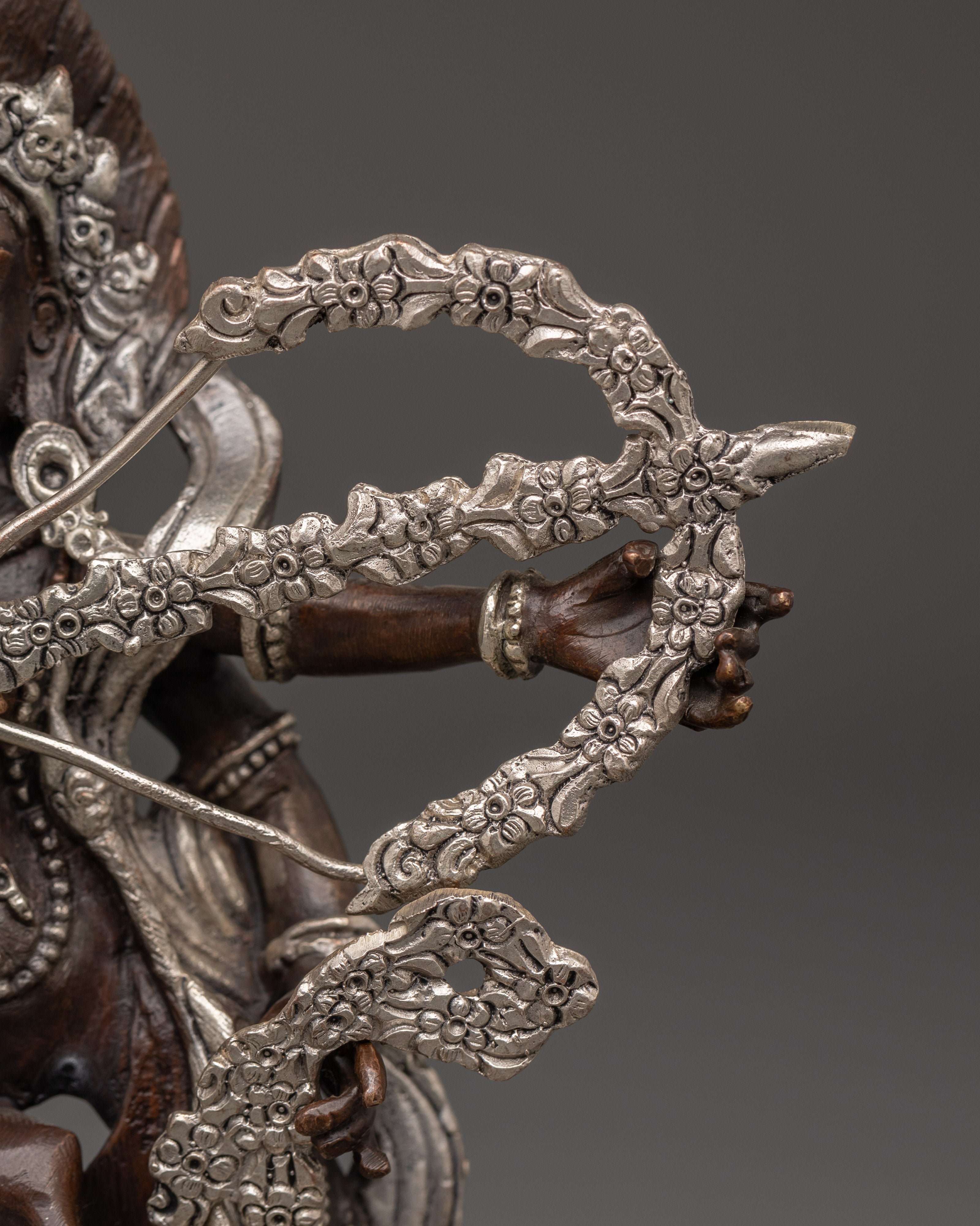 Silver Plated Statue of Kurukulla | Tibetan Goddess Statue of Love