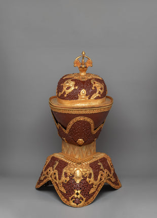 Ritual Bowl Kapala Set | Gold Plating for Sacred Ceremonies