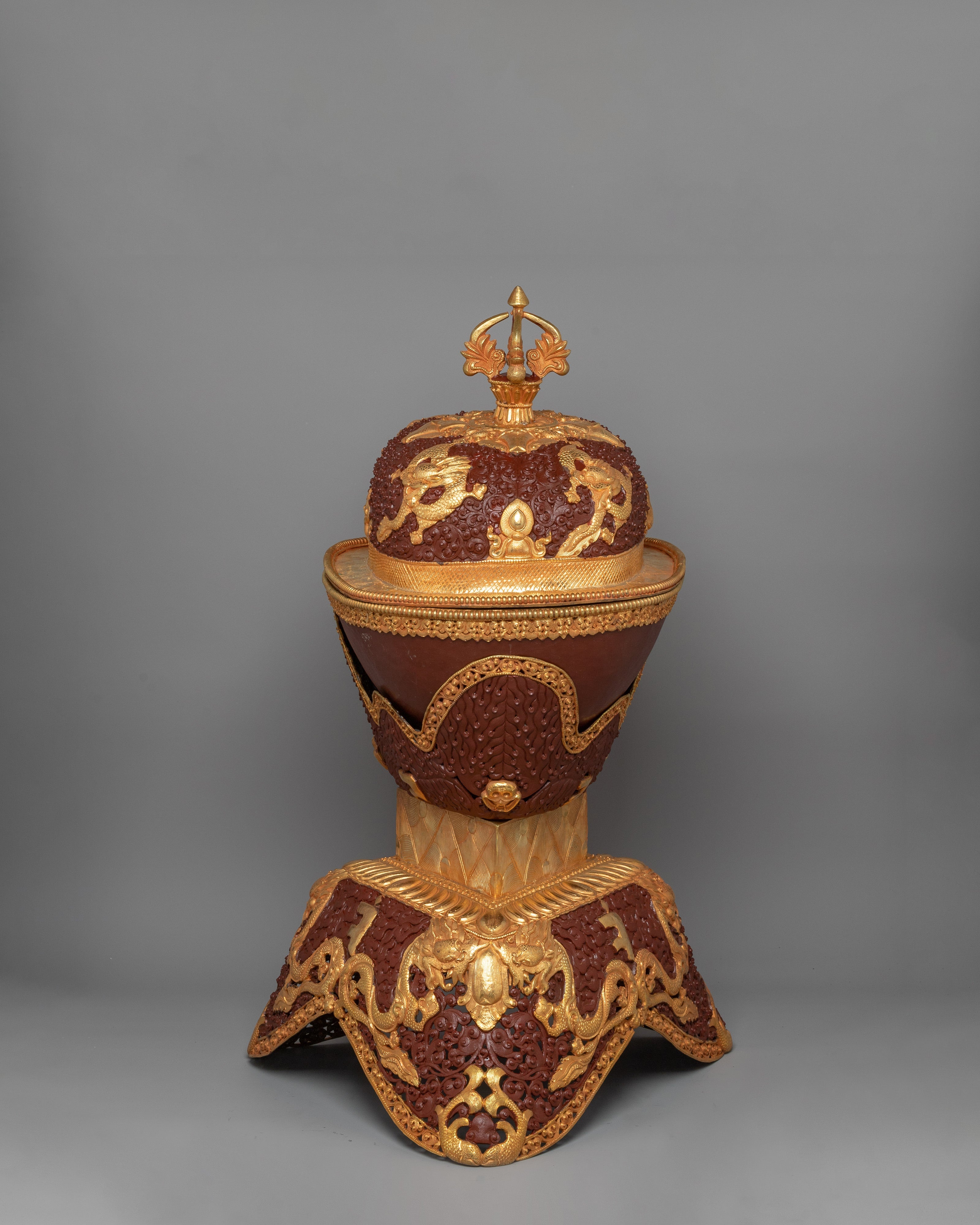 Ritual Bowl Kapala Set | Gold Plating for Sacred Ceremonies