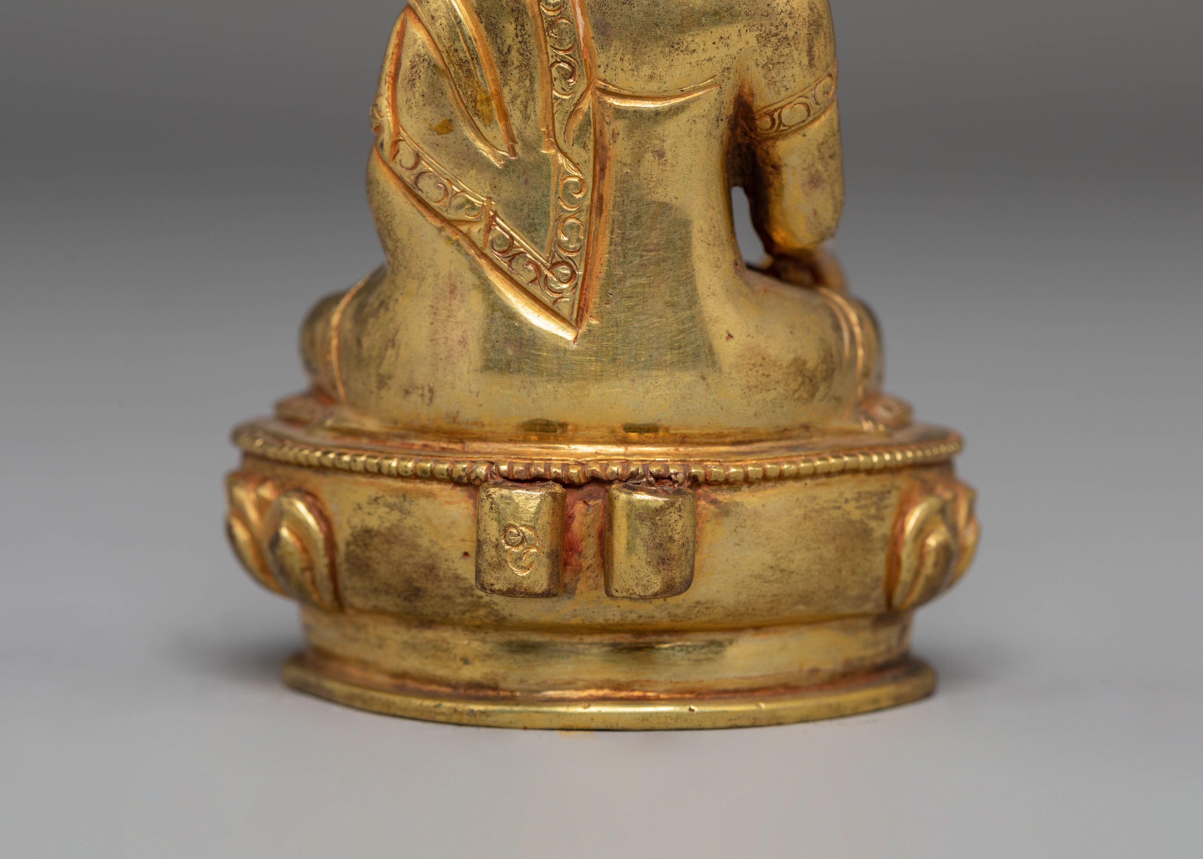 Statue of Buddha Ratnasambhava | Gold Plated Copper Buddha for Spiritual Decor