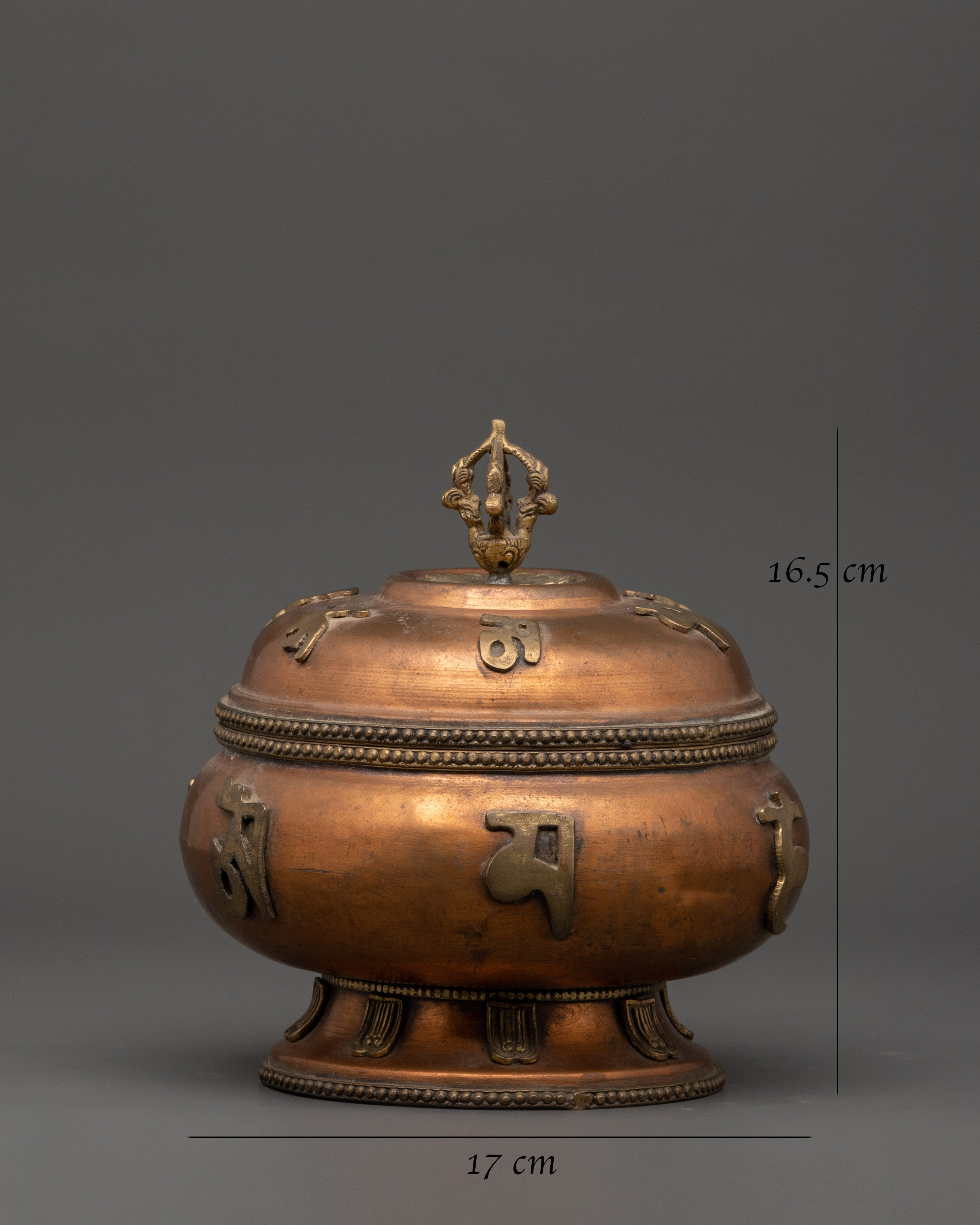 Traditional Religious Rice Pot | Brass Decor for Prayer and Offerings
