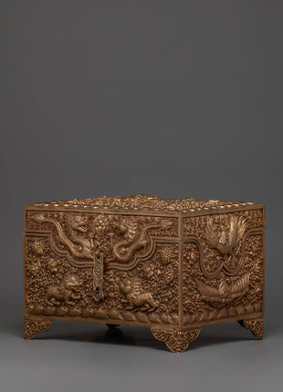 Copper Treasure Box with Gold Plating | Snow Lion Guardians