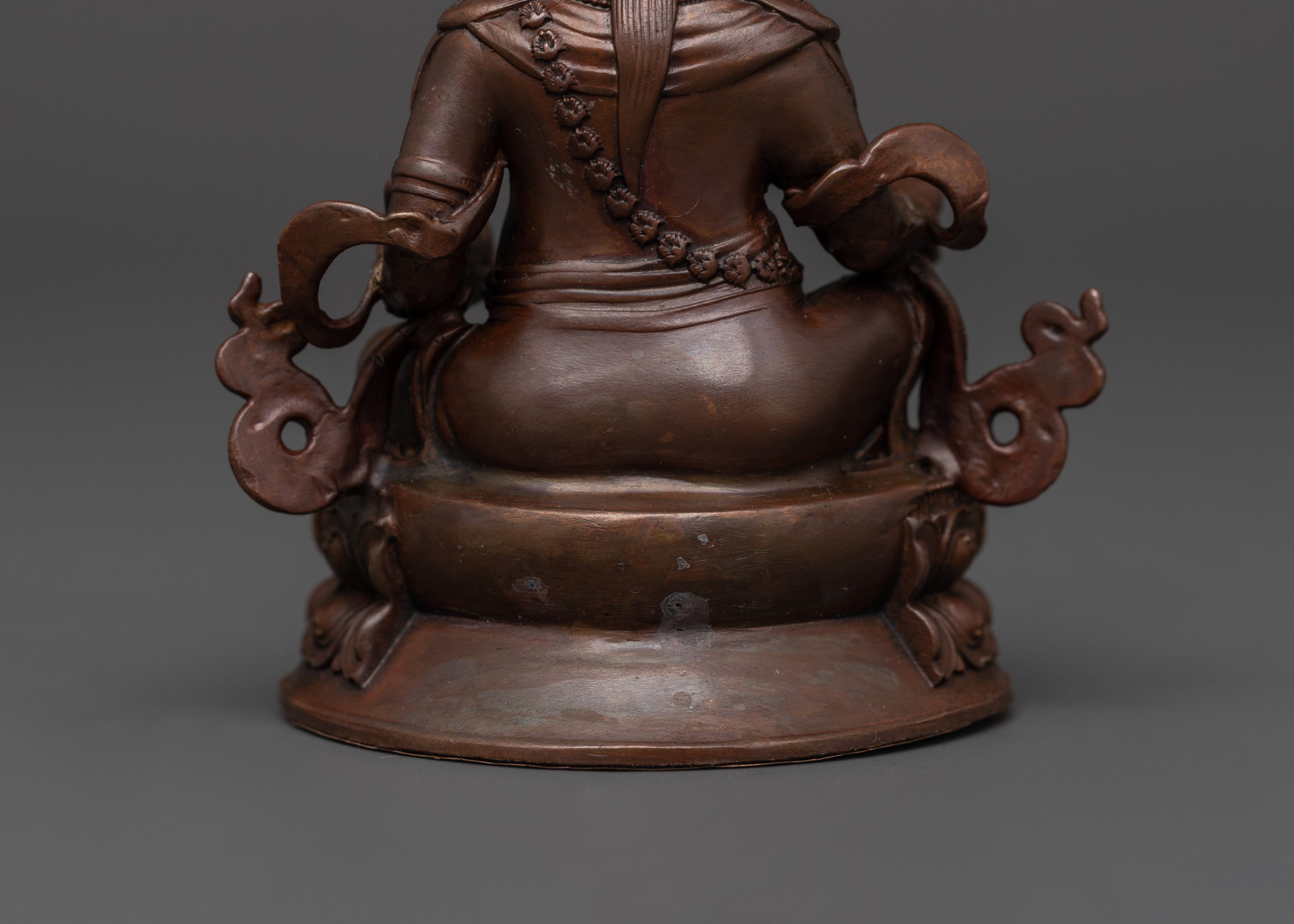 Oxidized Copper Dzambala Holding Conch | Tibetan Wealth Deity