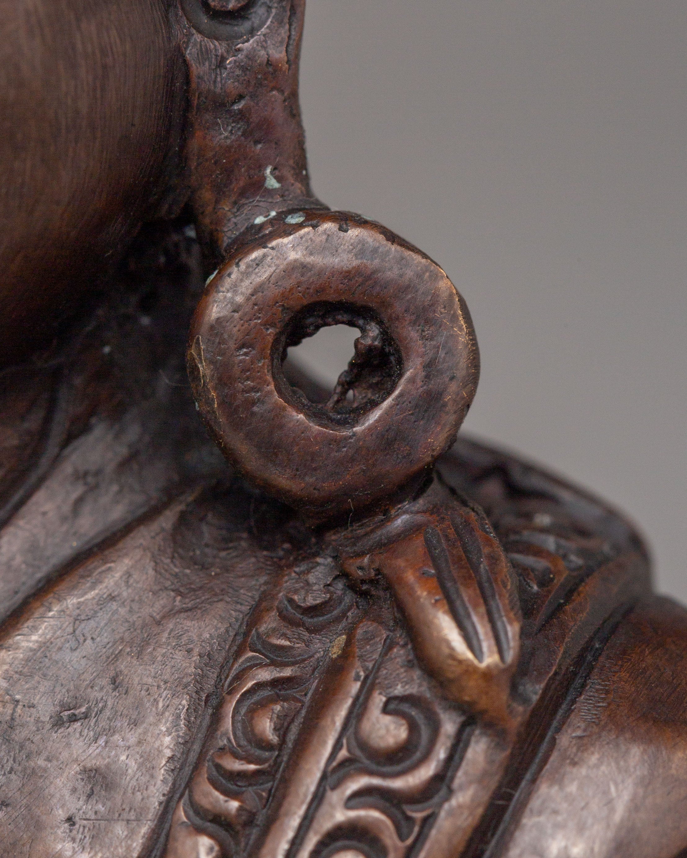 Traditional Tibetan Milarepa Statue | Handcrafted Oxidized Copper Artwork