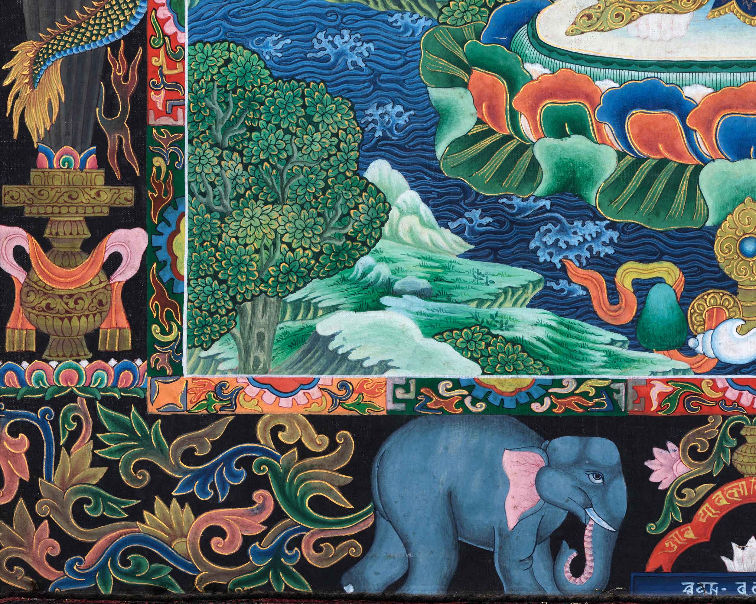 Padhma Pani Thangka Print | Avalokiteshvara Traditional Thangka | Digital Wall Decors