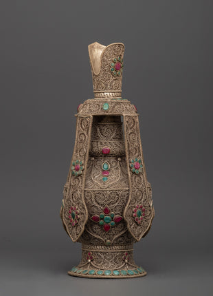 Handcrafted Tibetan Life Vase | Healing Ritual Vase for Ceremonies