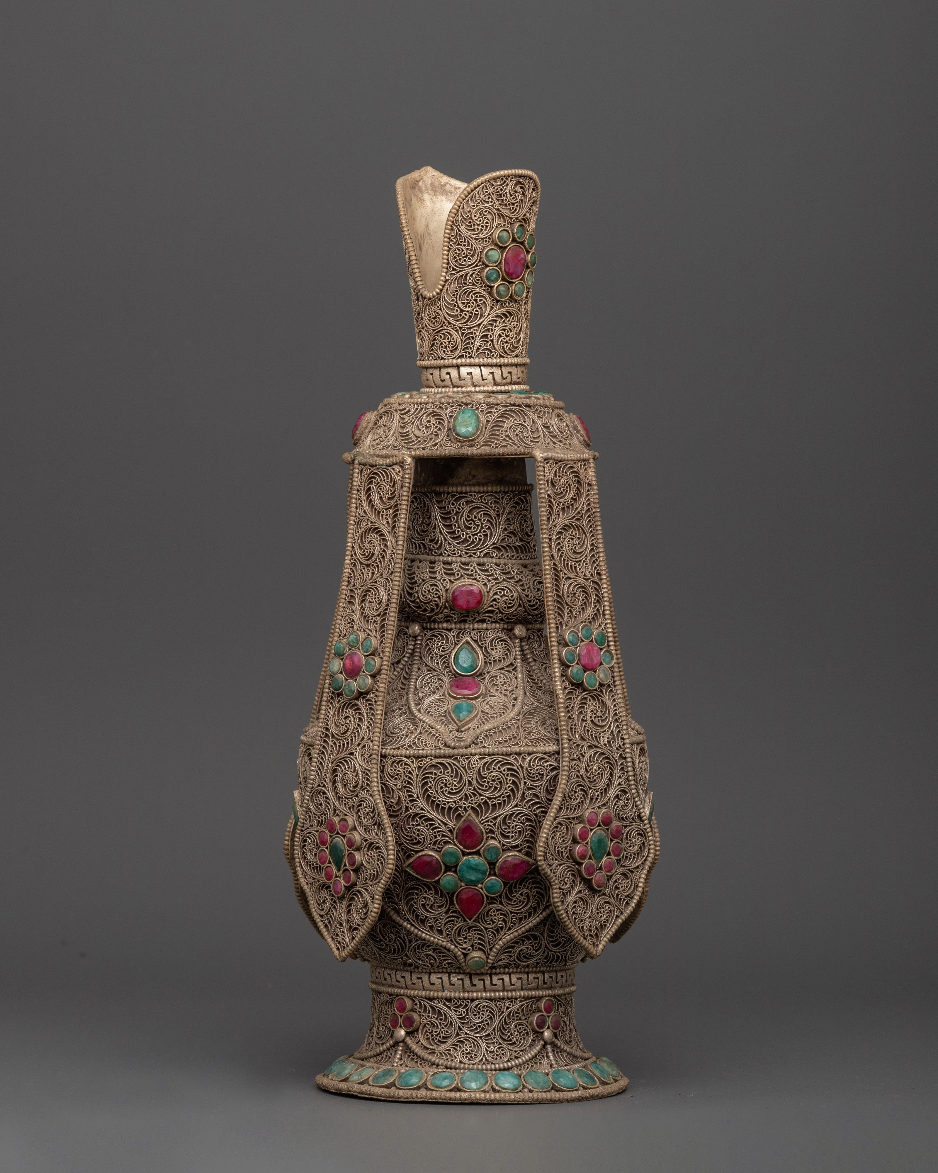 Handcrafted Tibetan Life Vase | Healing Ritual Vase for Ceremonies