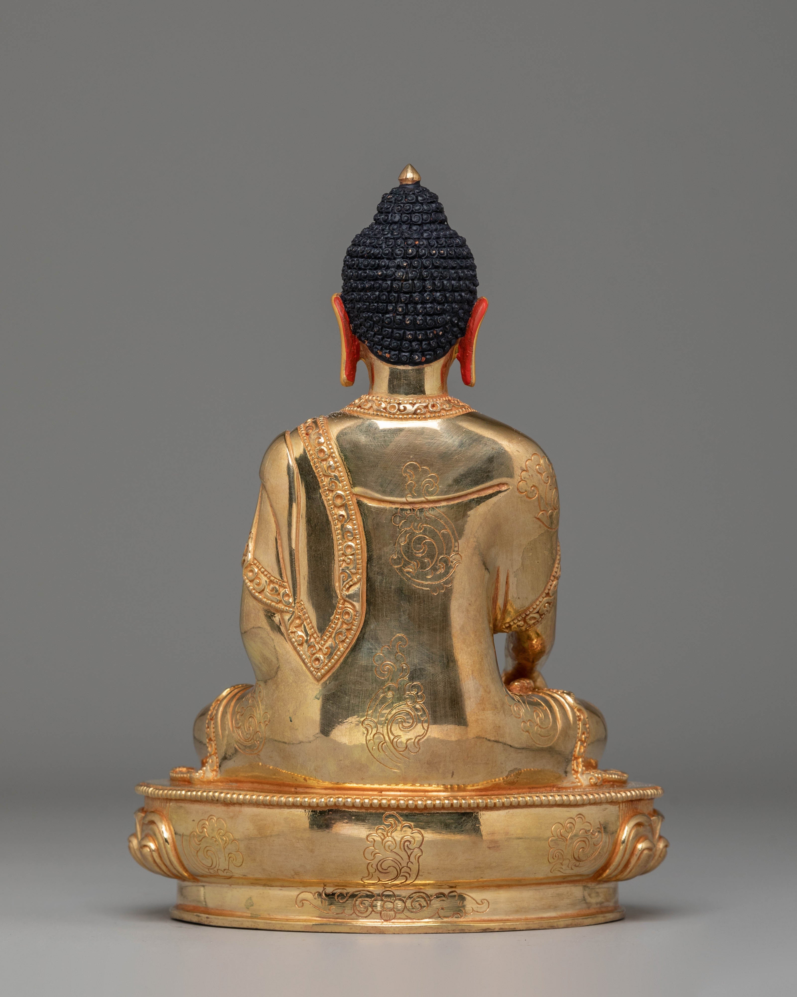 Shakyamuni Buddha Copper Statue for Decor | 24K Gold Plated Tibetan Art