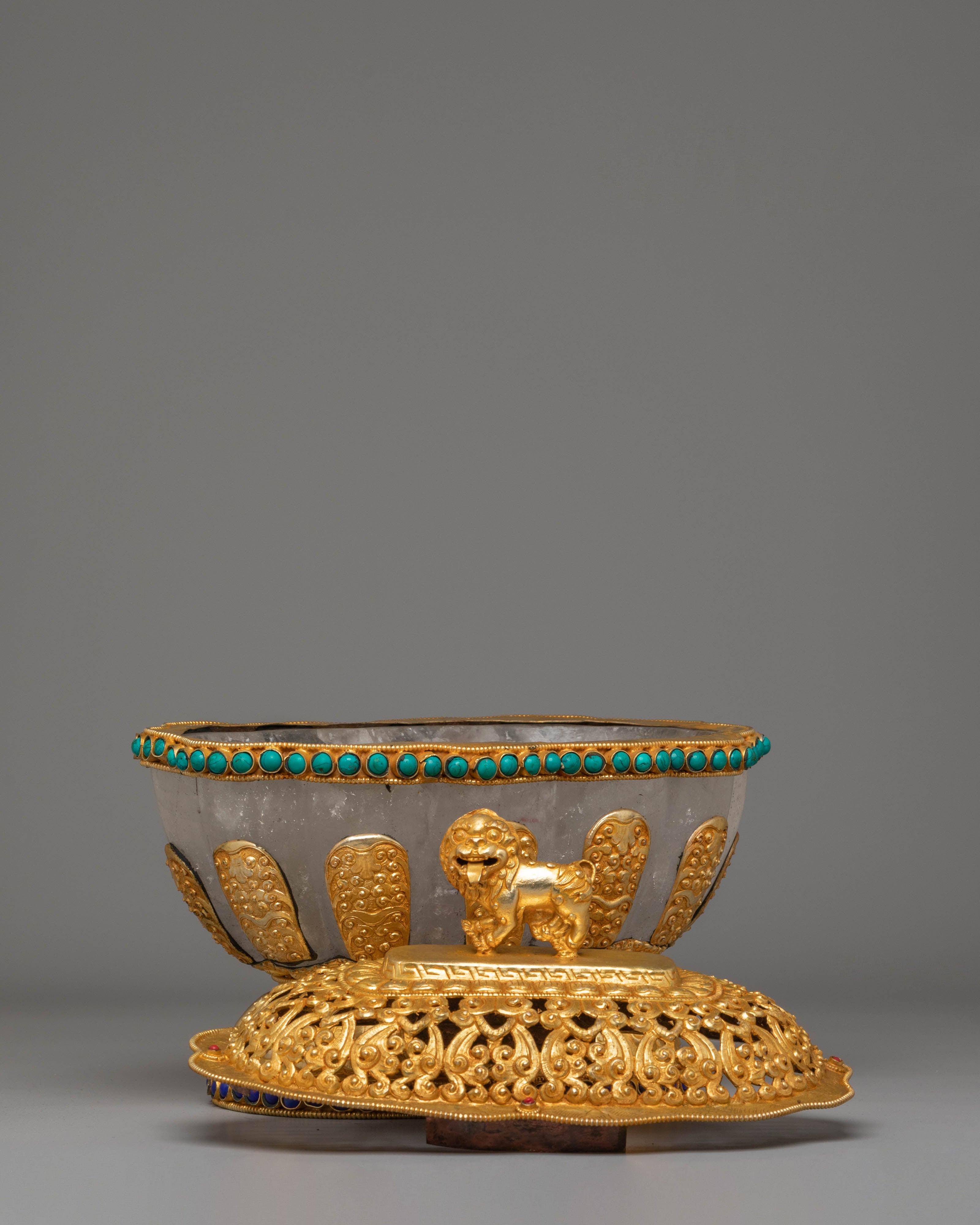 Electro Gold Plated Rice Pot for Offering | Tibetan Buddhist Ritual Tool