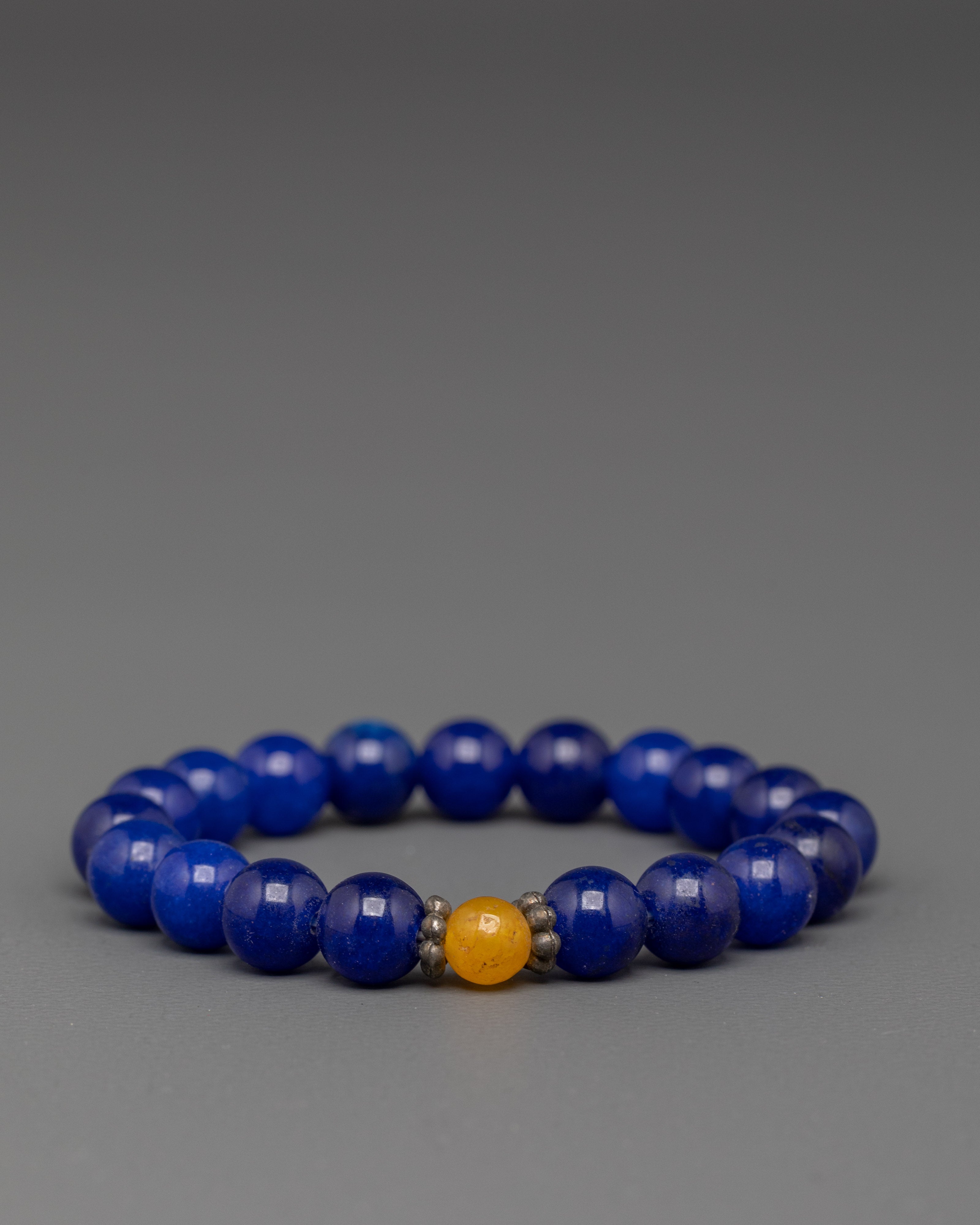 Stylish Unisex Blue Beaded Wristband | Bold 8mm Stretch Bracelet for Everyday Style