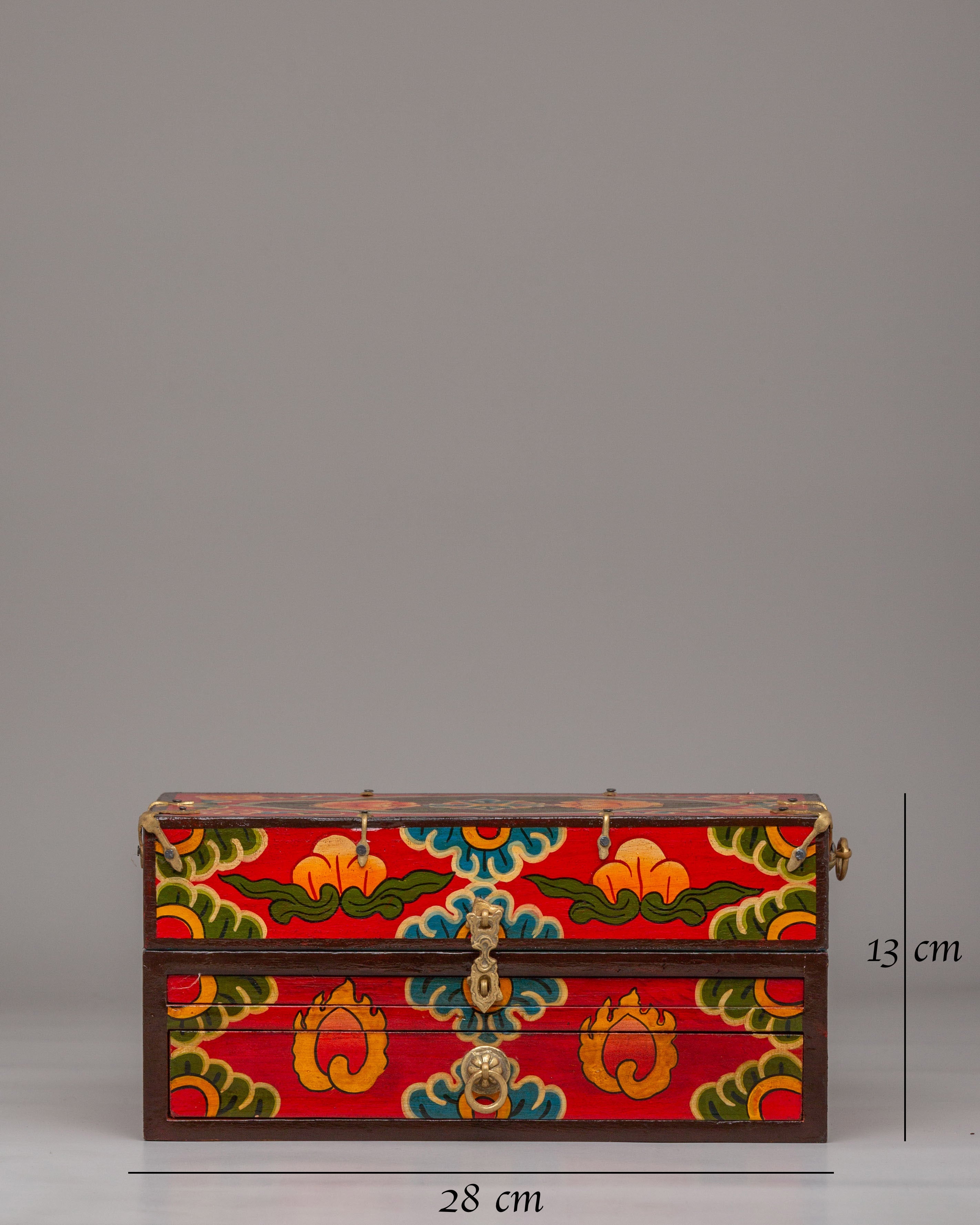 Spiritual Handcrafted Tibetan Altar Box with Deity Statues