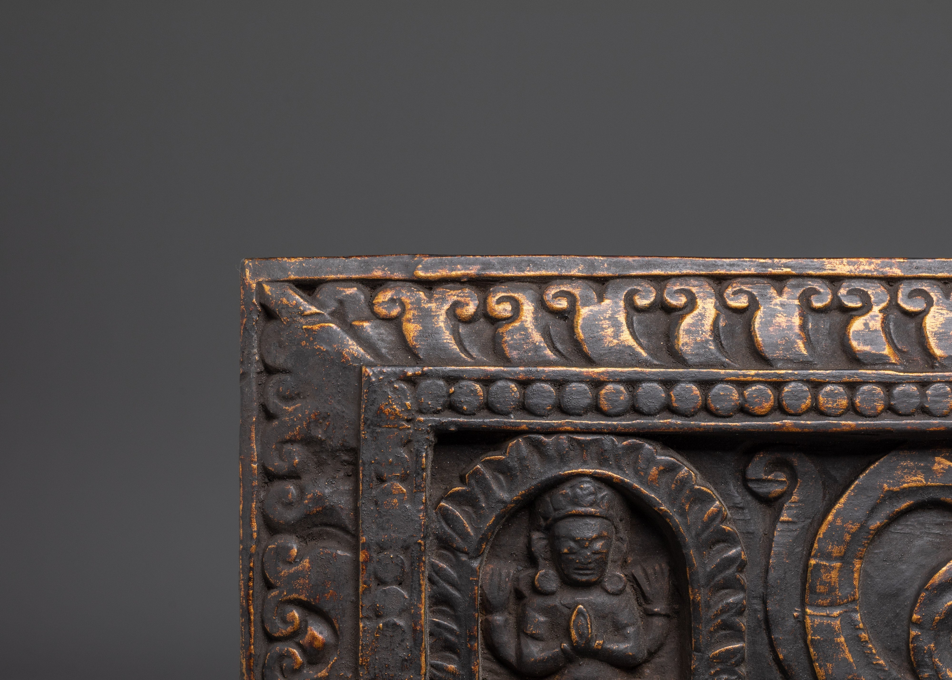 Traditional Buddhist Book Cover | Antique Brass Scripture Protector