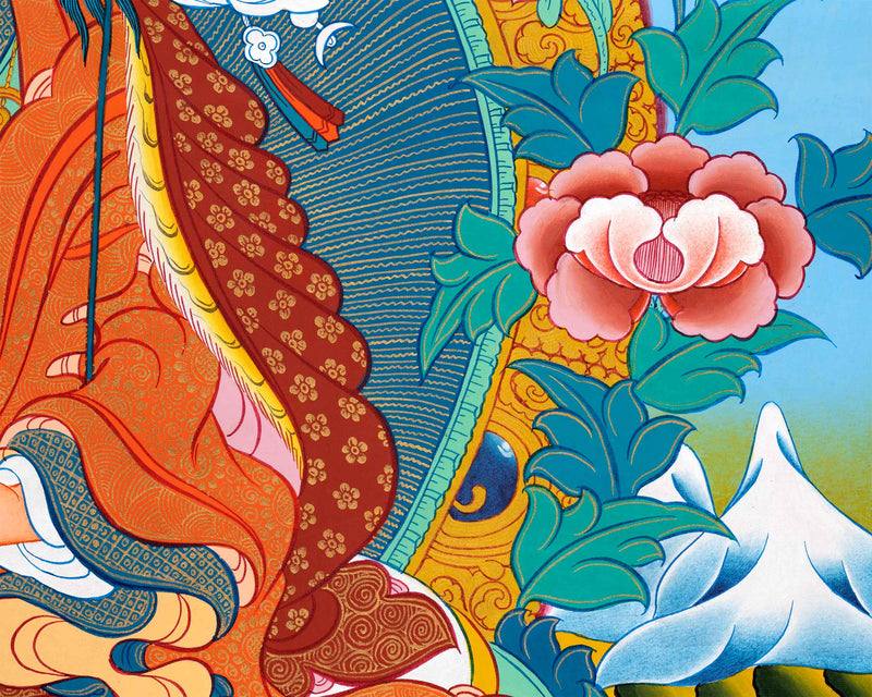 Tibetan Guru Rinpoche Thangka Painting | Blessings of the Lotus-Born | The Padmasambhava Enlightenment