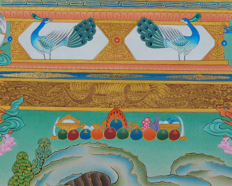 Buddha Amitabha Thangka | Buddha for Infinite Light | Painting on Cotton Canvas