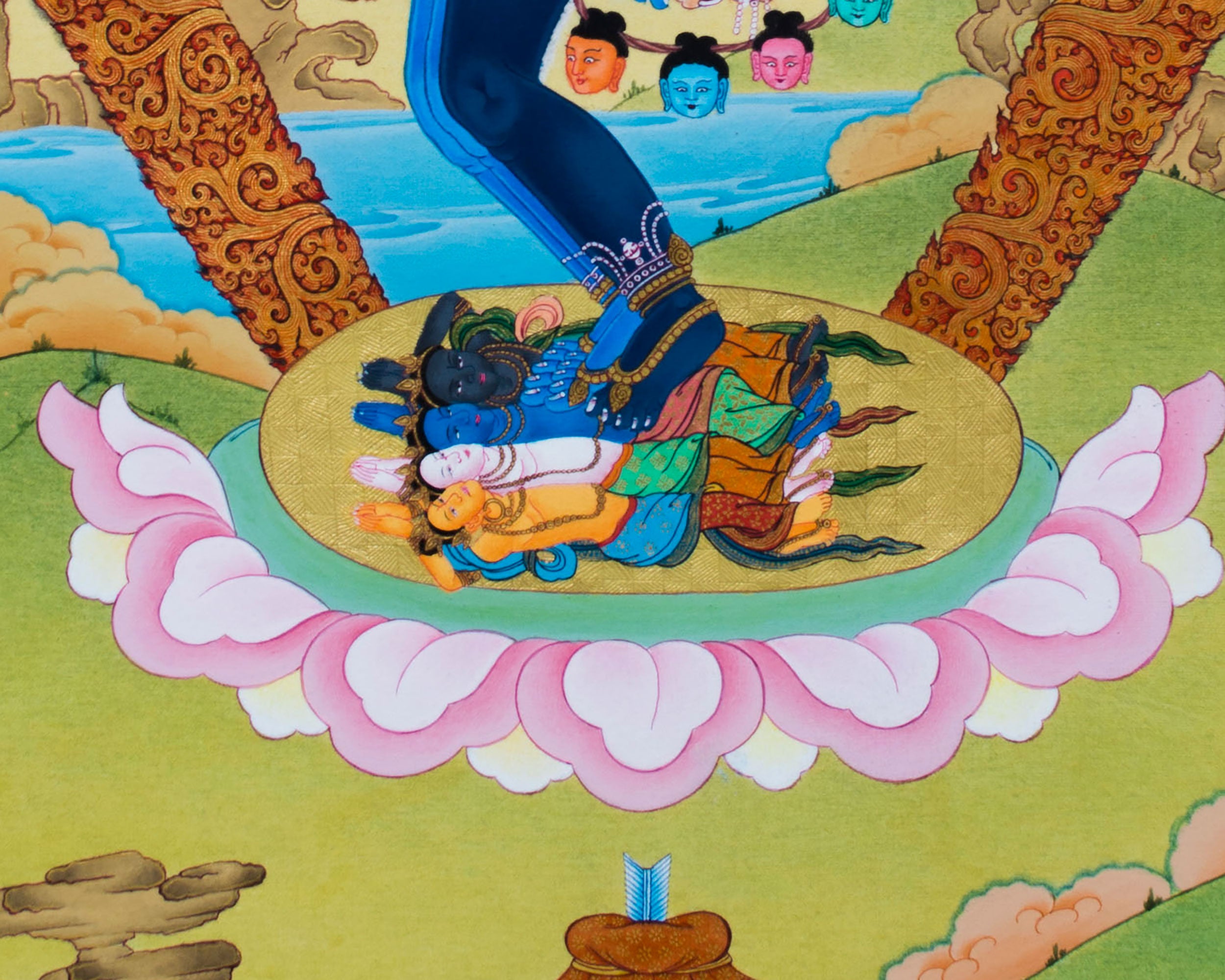 Tibetan Hevajra Thangka | Wrathful Hevajra Deity | Buddhist Decor