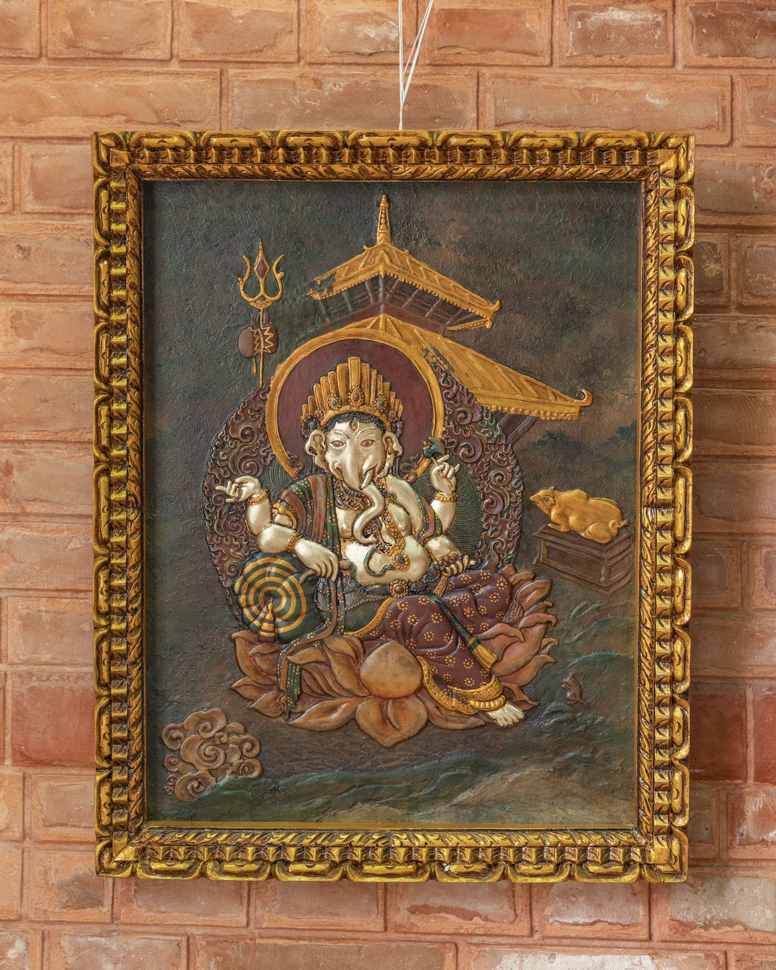 Sacred Ganesha Wall Hanging | Handcrafted Wooden Artwork