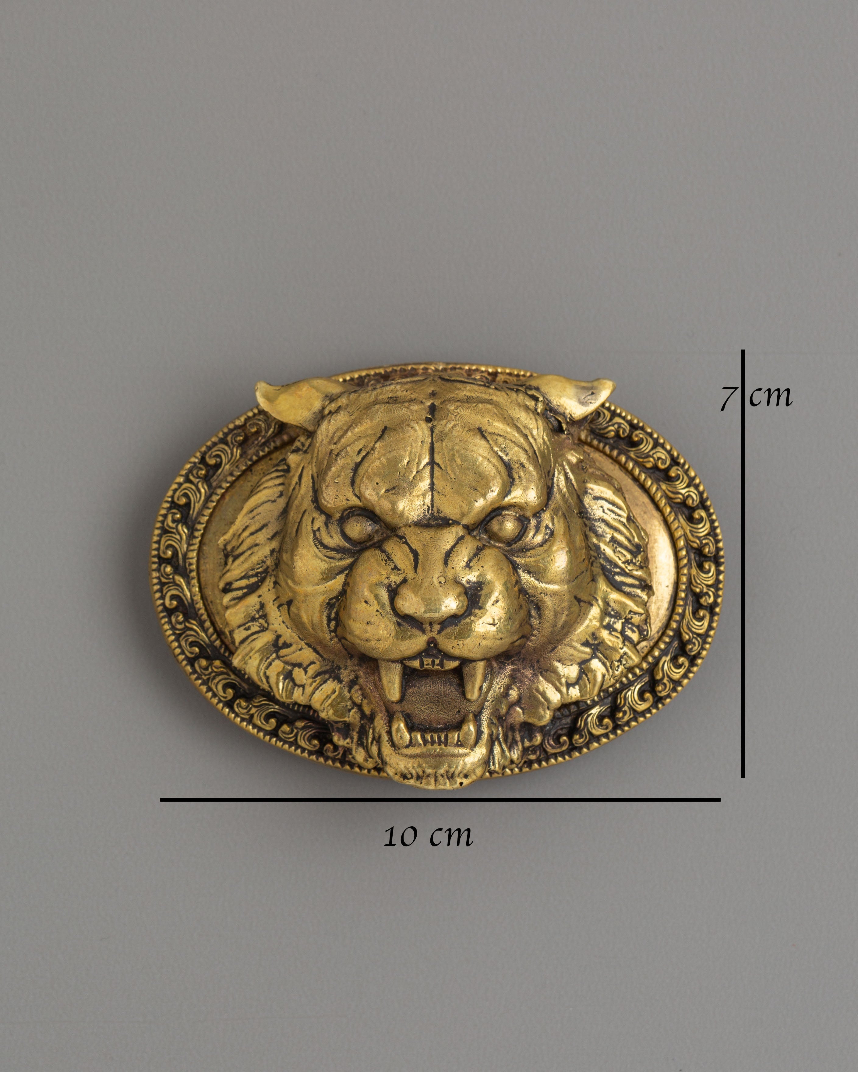 Handcrafted Tiger Head Buckle | Symbol of Strength and Protection