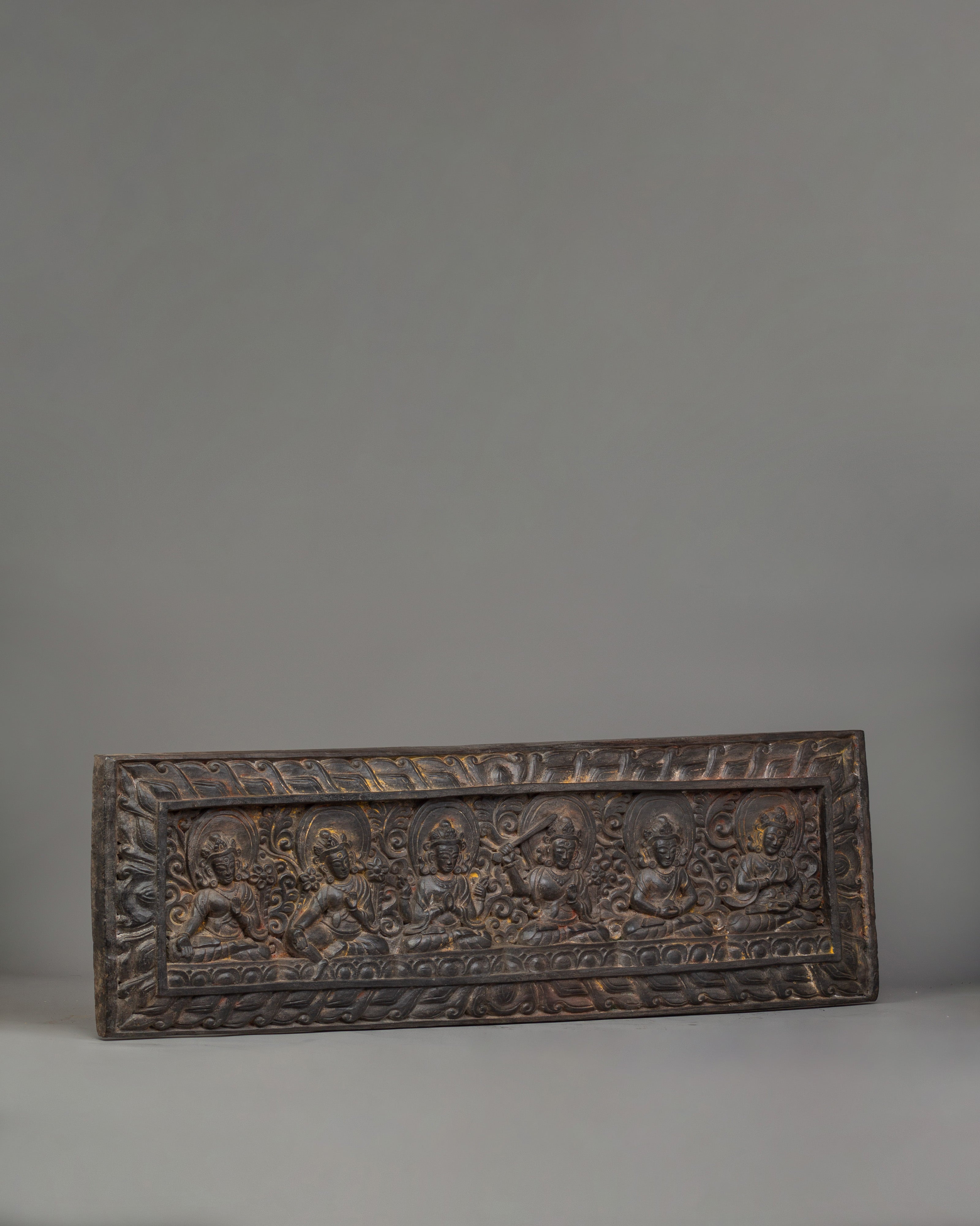 Carved Wooden Sutra Cover | Traditional Art