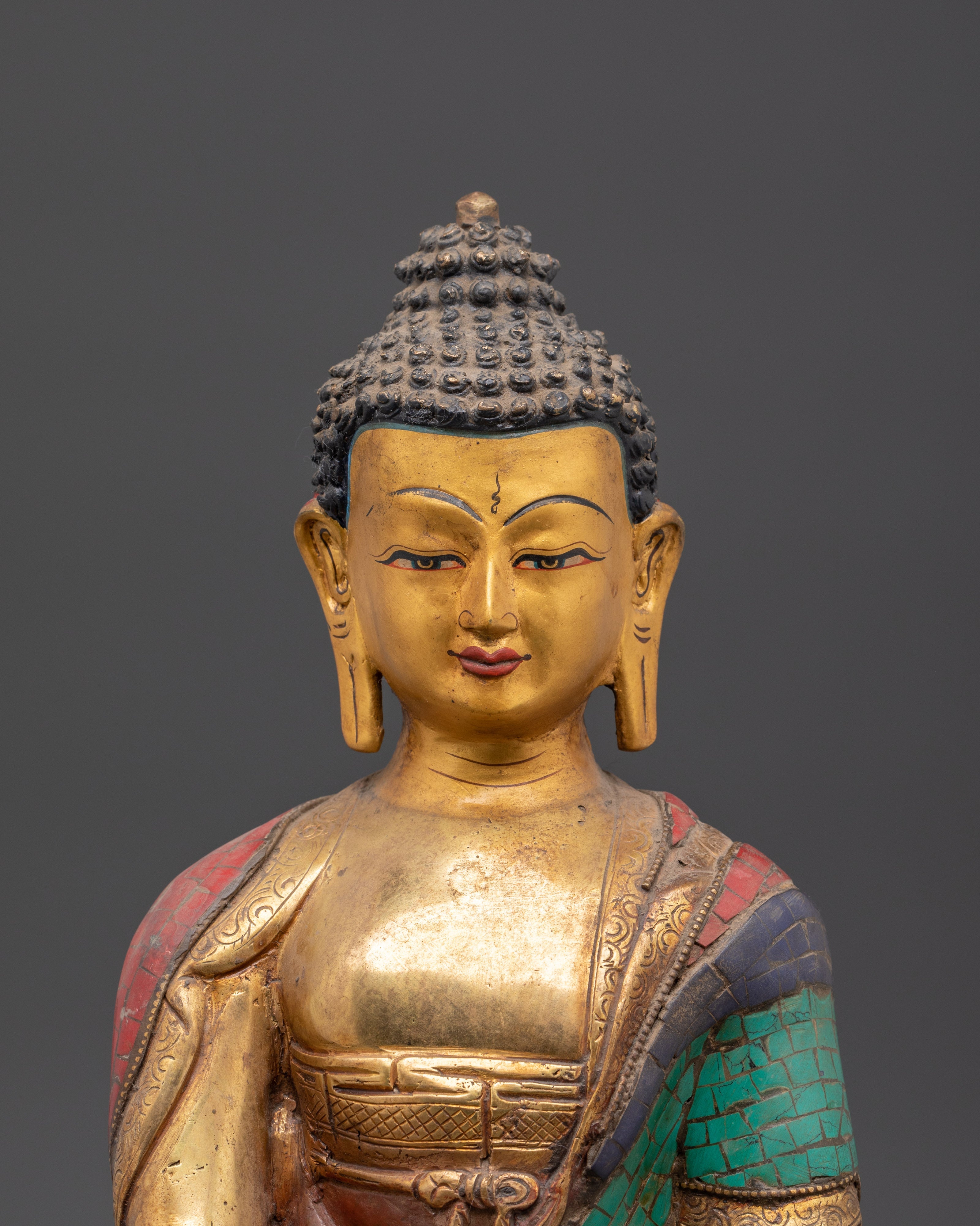 Shakyamuni Buddha Meditation Copper Statue | Figurine for Altar Spaces and Shrine Decor