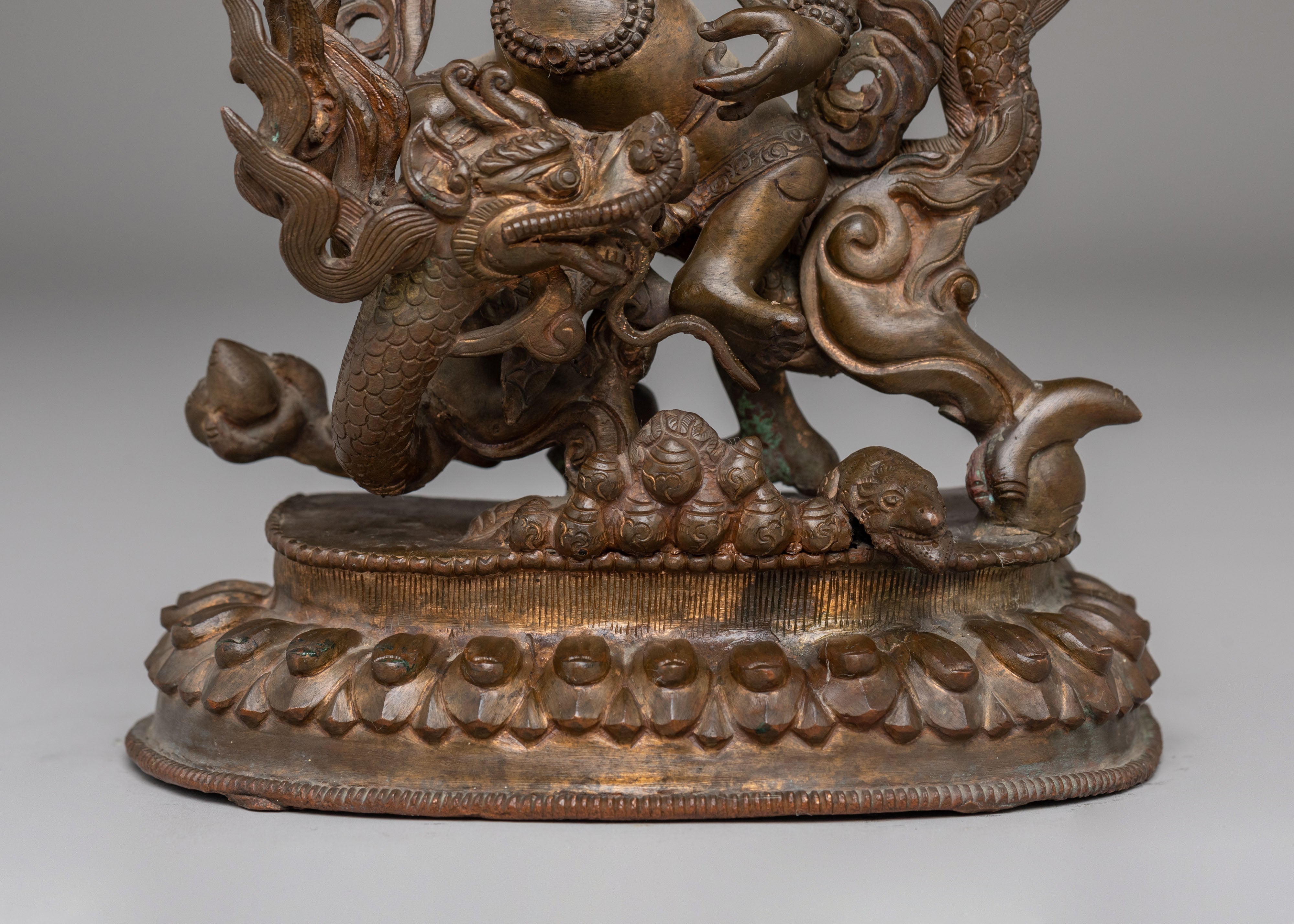 Sacred Buddhist Wealth Icon White Dzambhala Statue | Ideal for Decor