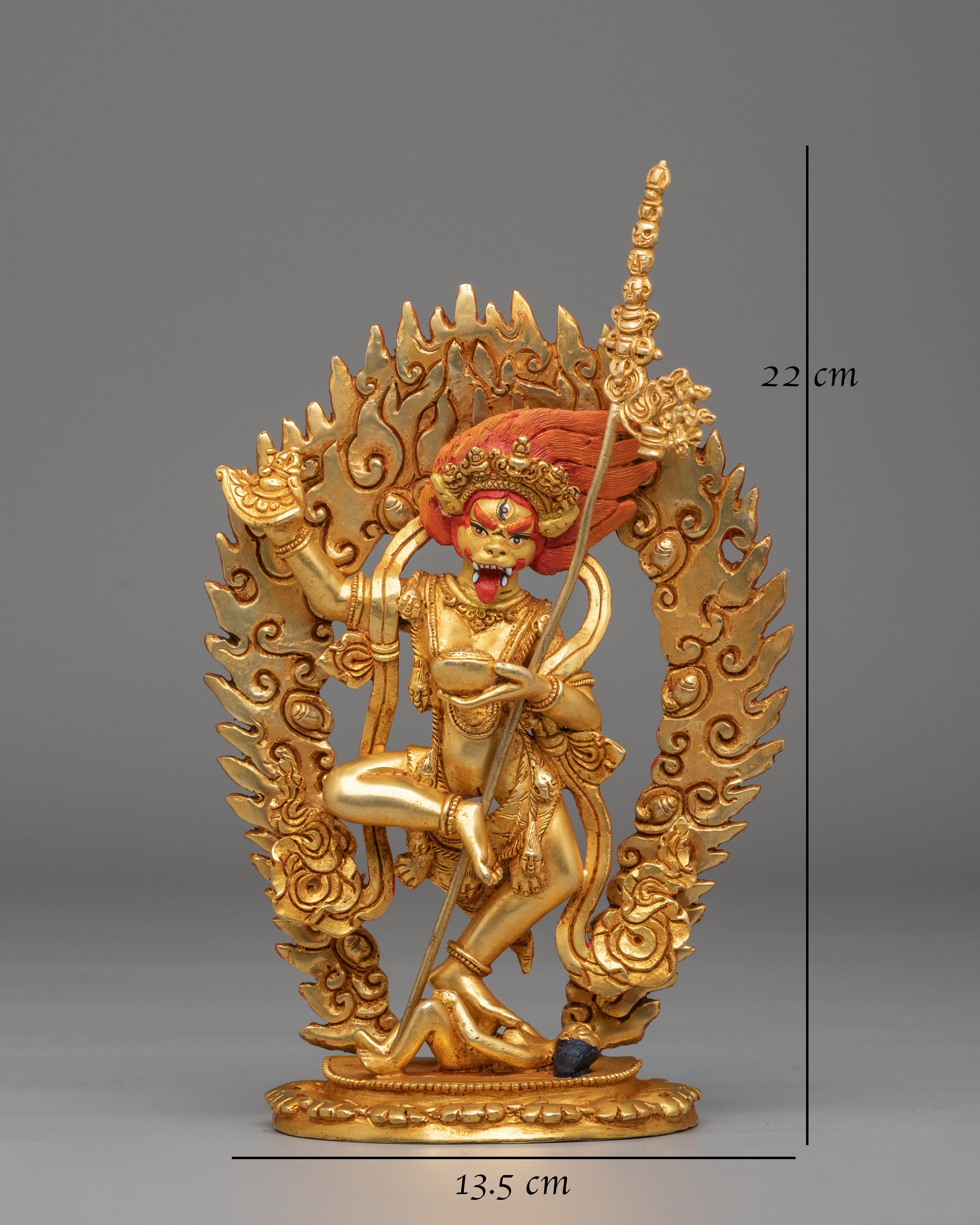 Handcrafted Simhamukha Buddhist Statue | Sacred Simhamukha Statue for Spiritual Practice