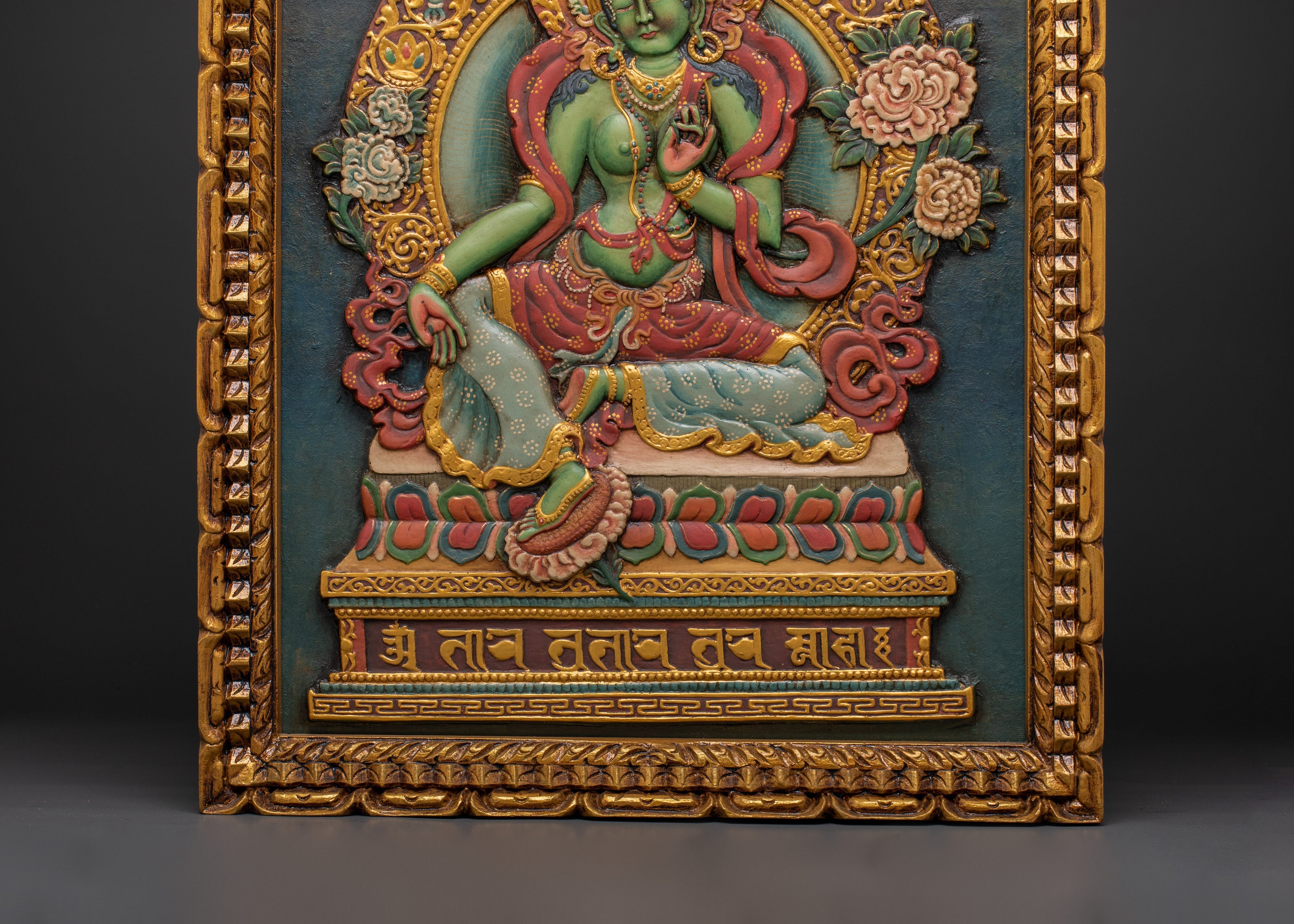 Goddess Green Tara Wall Hanging | Spiritual and Decorative Relief Art