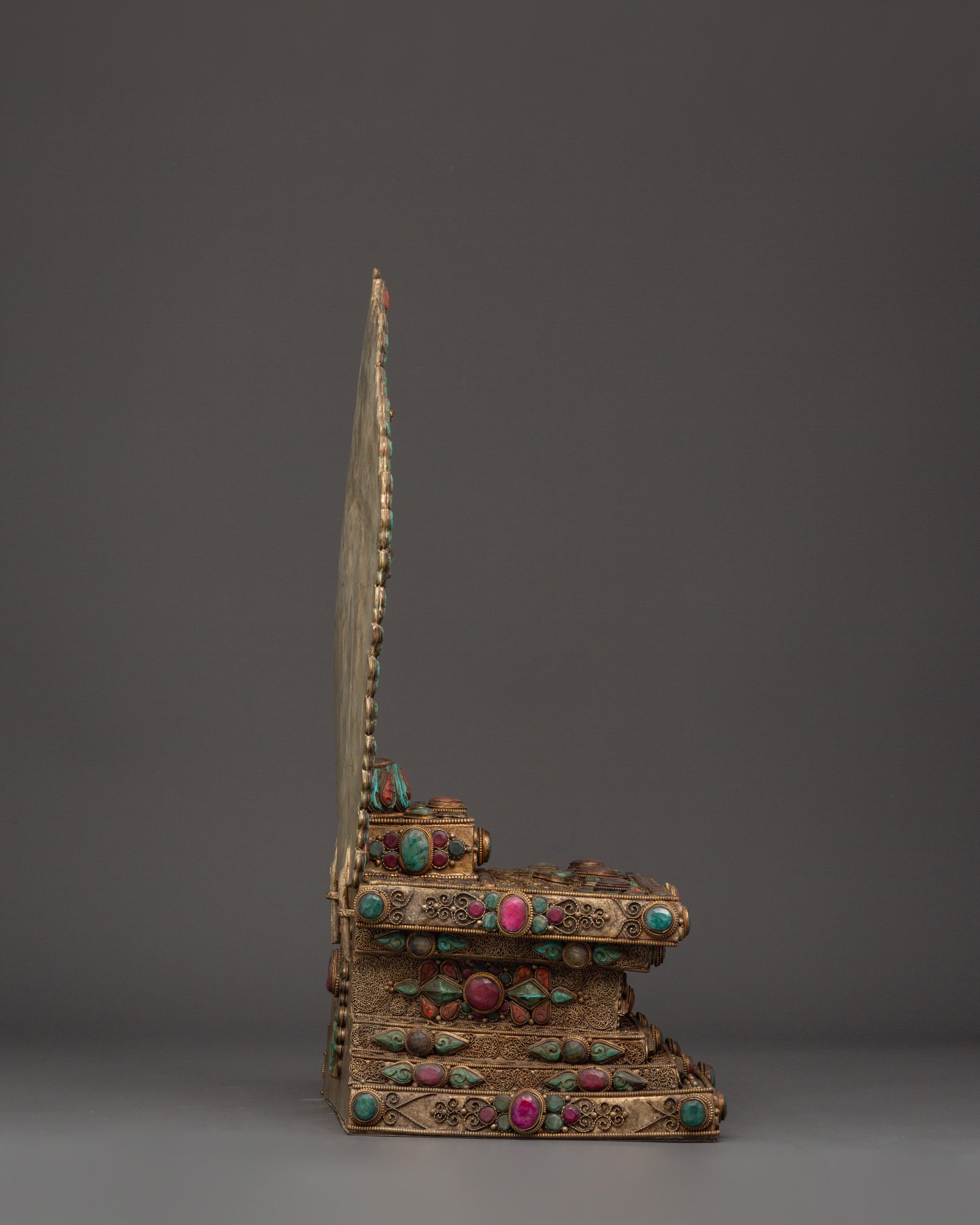 Vajrayogini Engraved Tibetan Throne | Handcrafted Buddhist Shrine Base