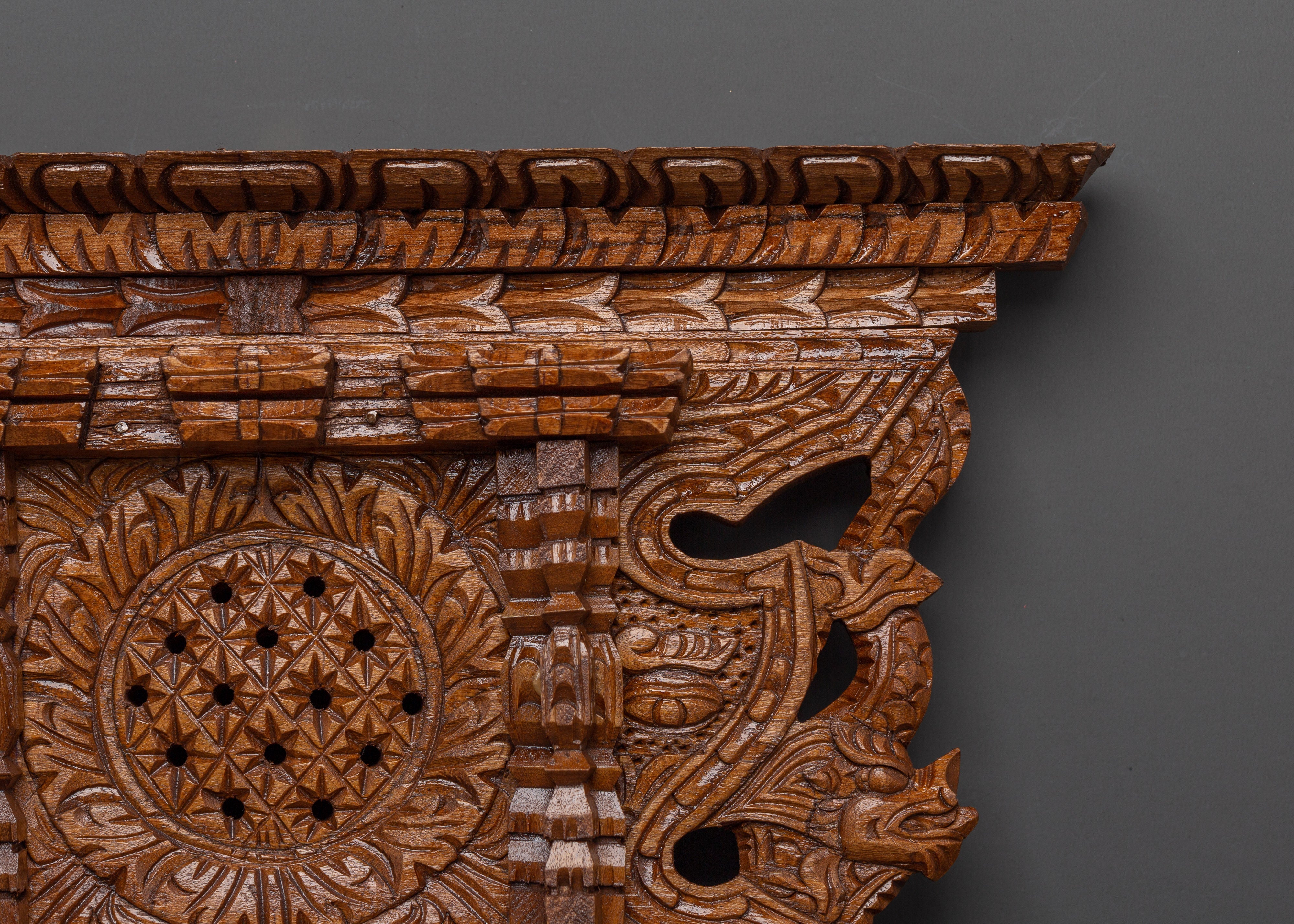 Wooden Hand Carved Newari Wall Hanging | Symbolic Newari Art