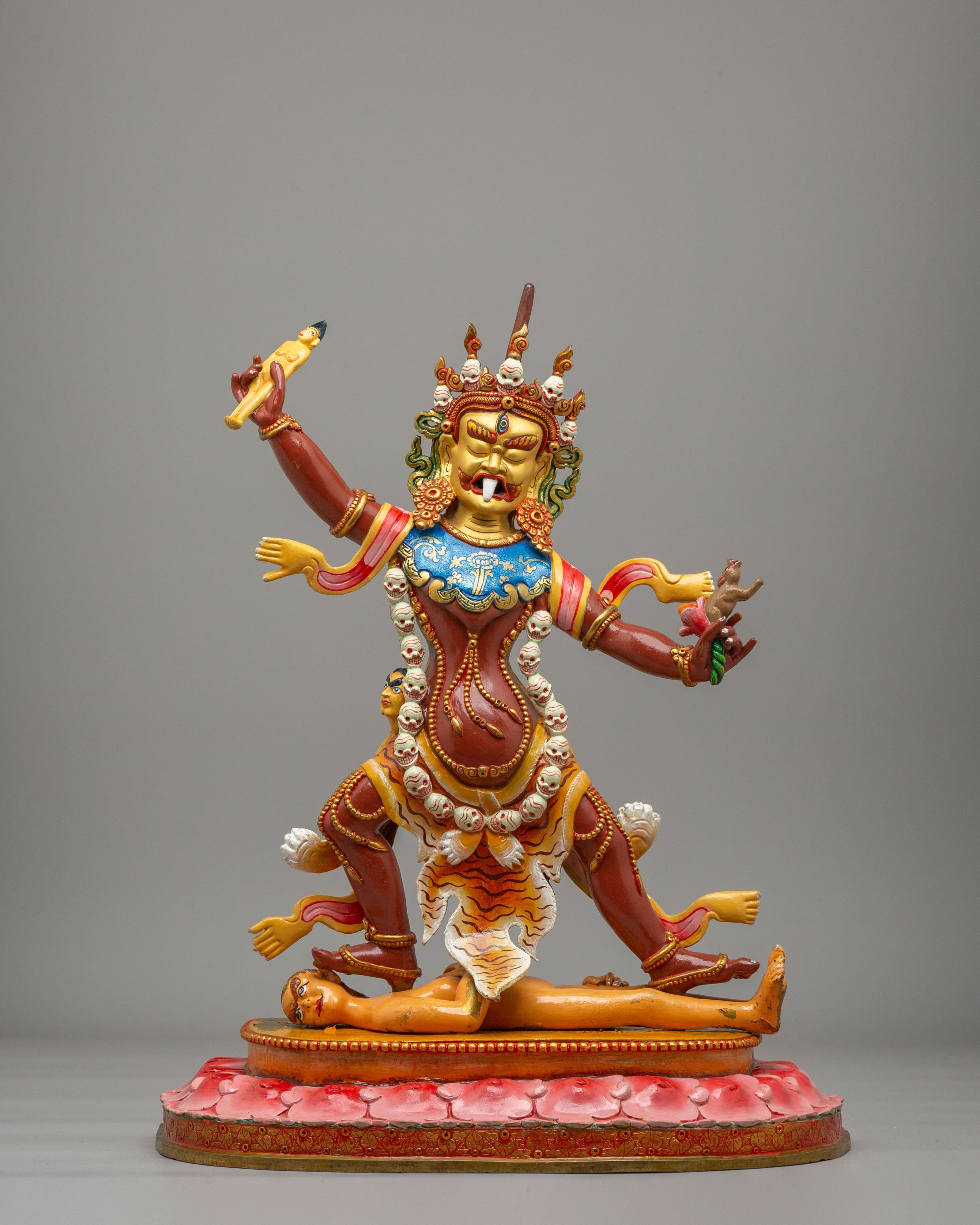 Handcrafted Ekajati Sculpture | 24K Gold Plated Wrathful Protector Statue