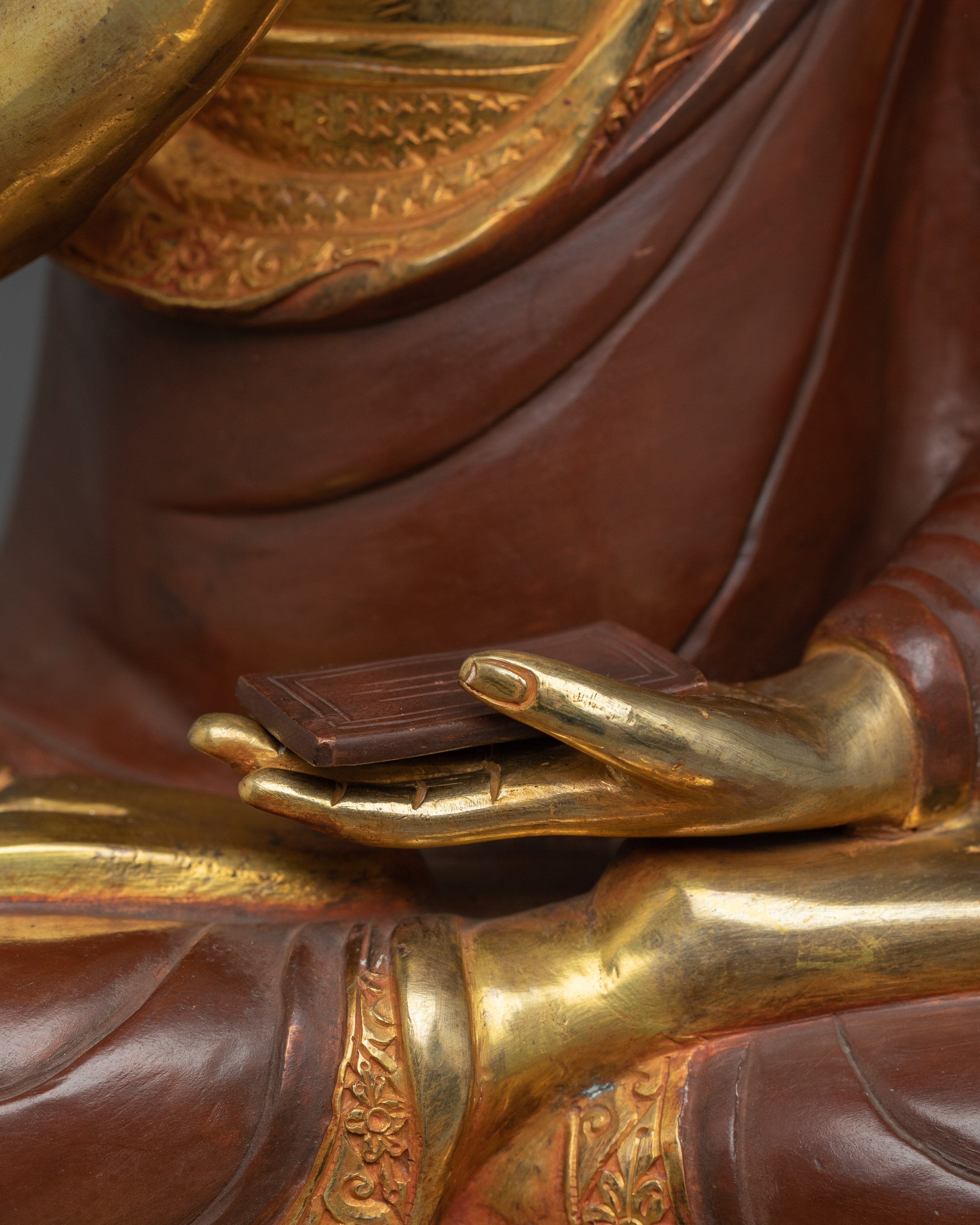 Statue Set of Tsongkhapa | Altar Centerpiece for Peace and Wisdom