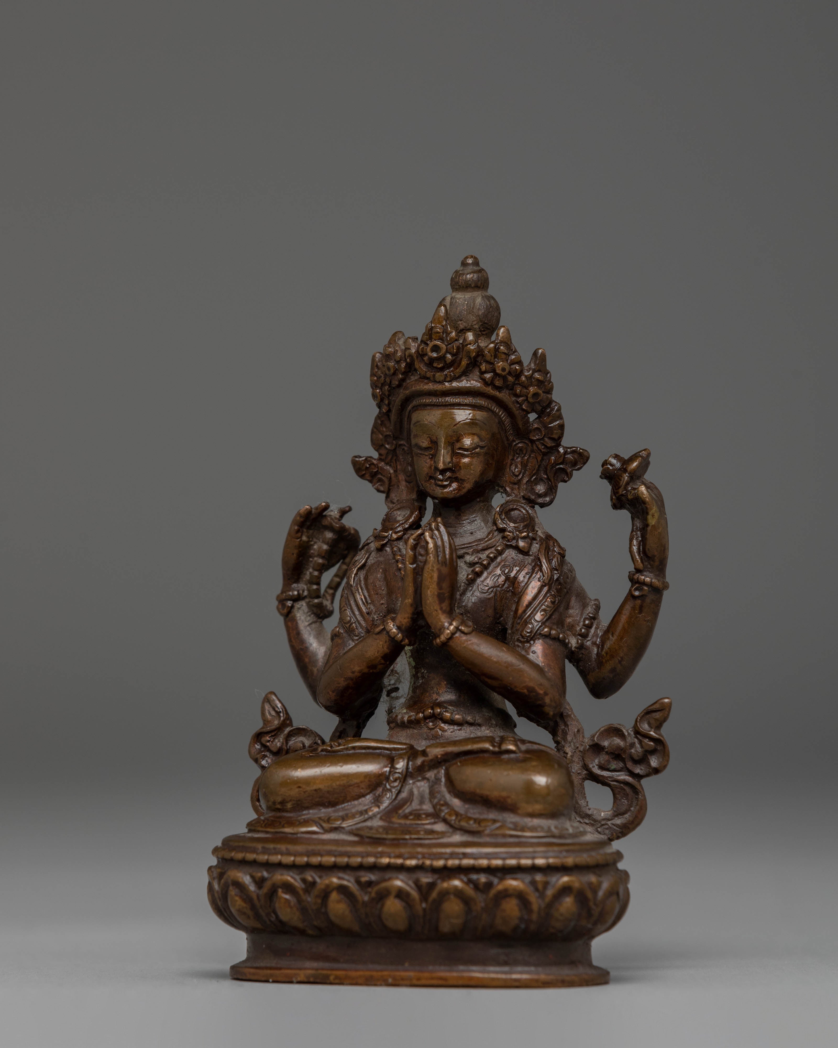 Sacred Statue of Bodhisattva Chenrezig | Buddhist Compassion Art