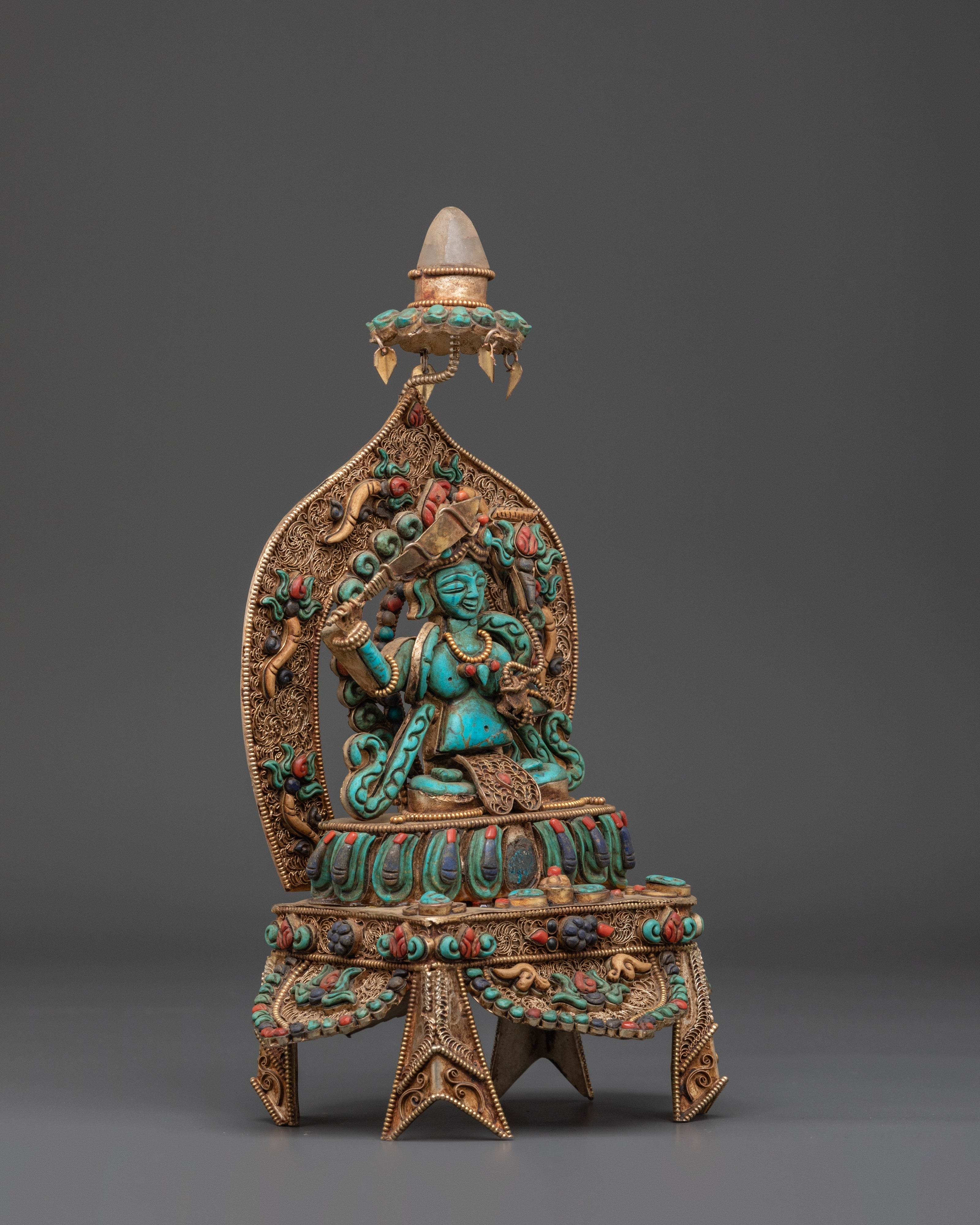 Wisdom Buddha Manjushri Statue | Wielder of the Flaming Sword