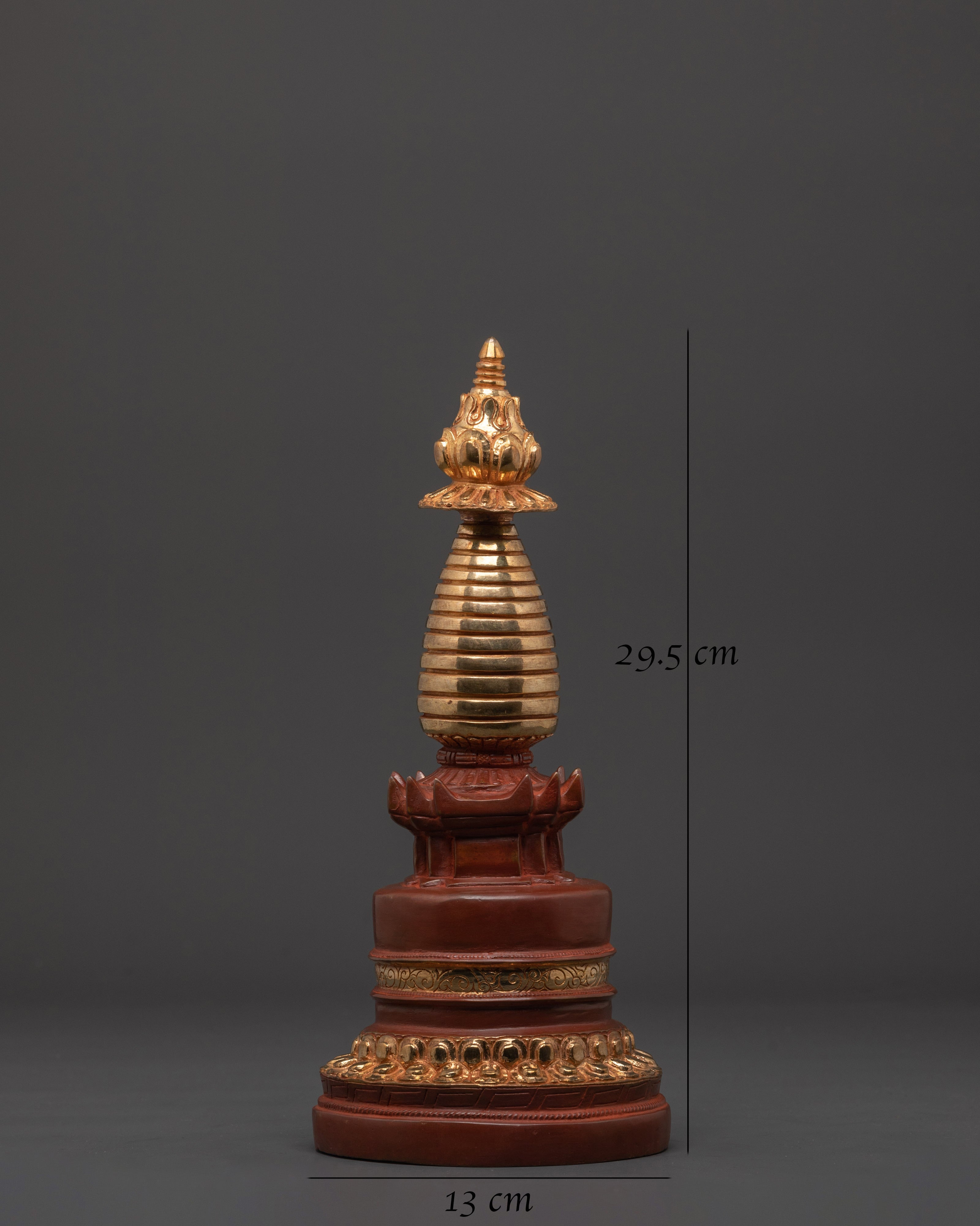 Handmade Gold-Plated Stupa | Spiritual Home Decor
