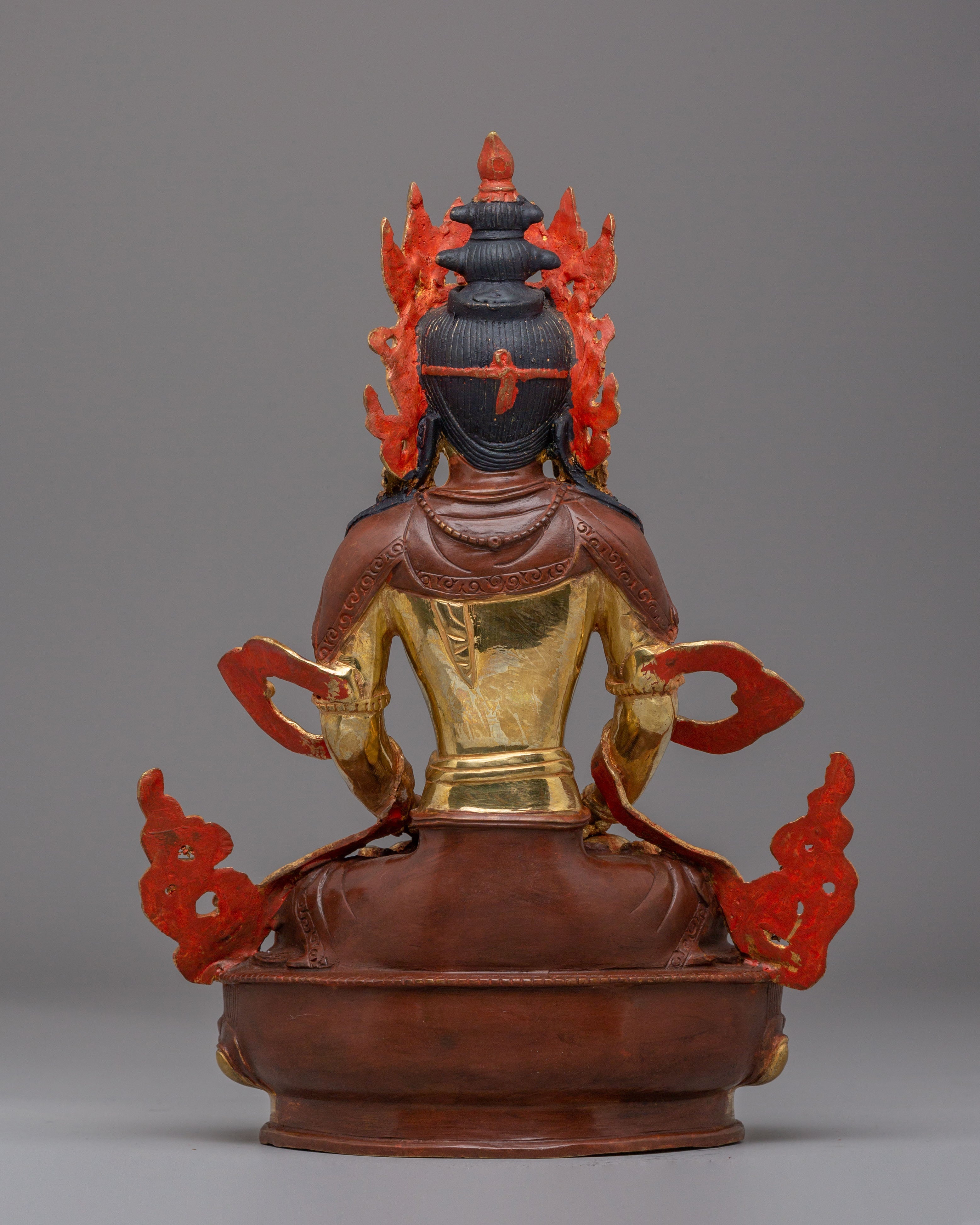 Tibetan Handmade Sculpture of Amitayus | Buddha of Infinite Life