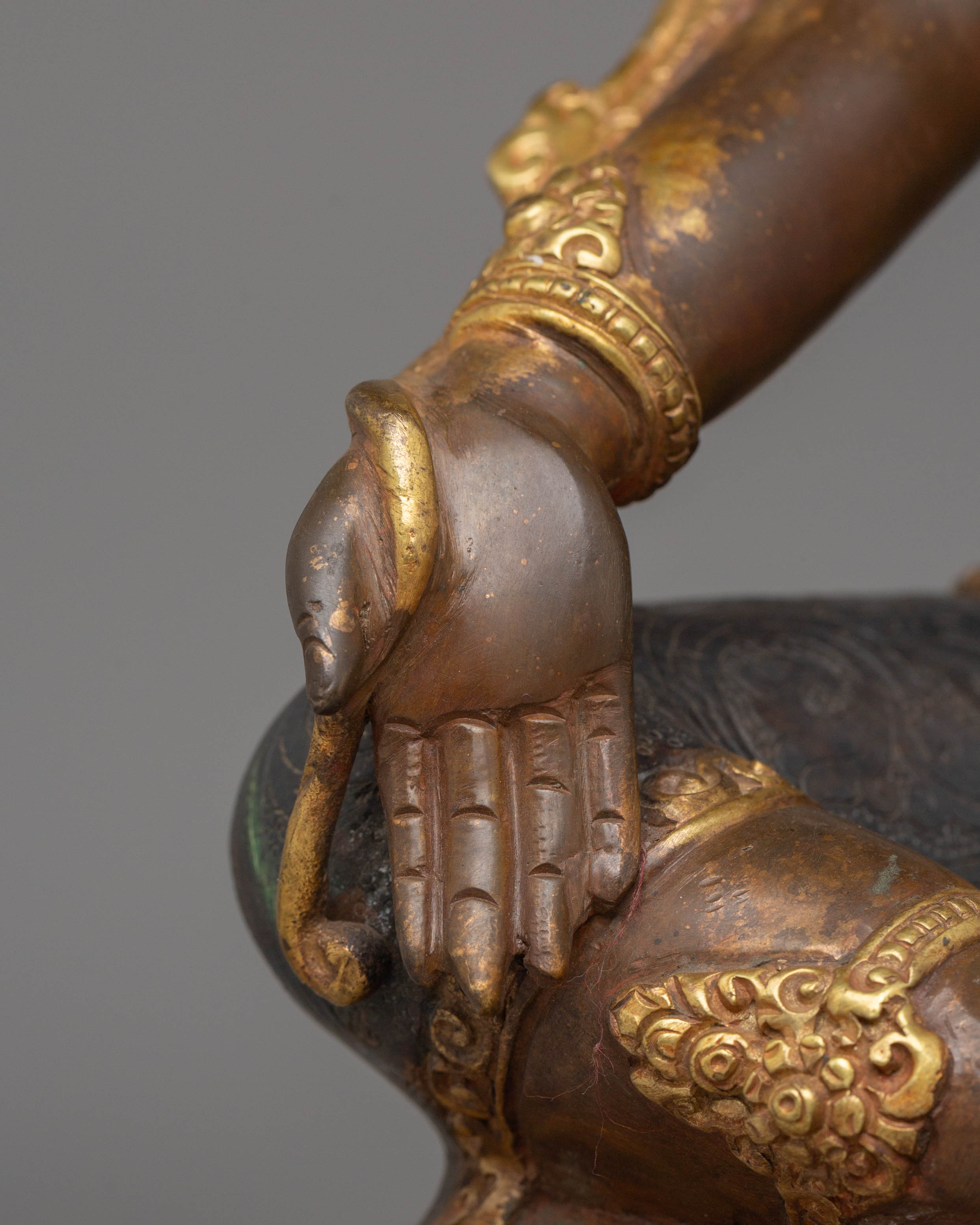 24K Gold Glided Statue of Green Tara | Enlightened Tara